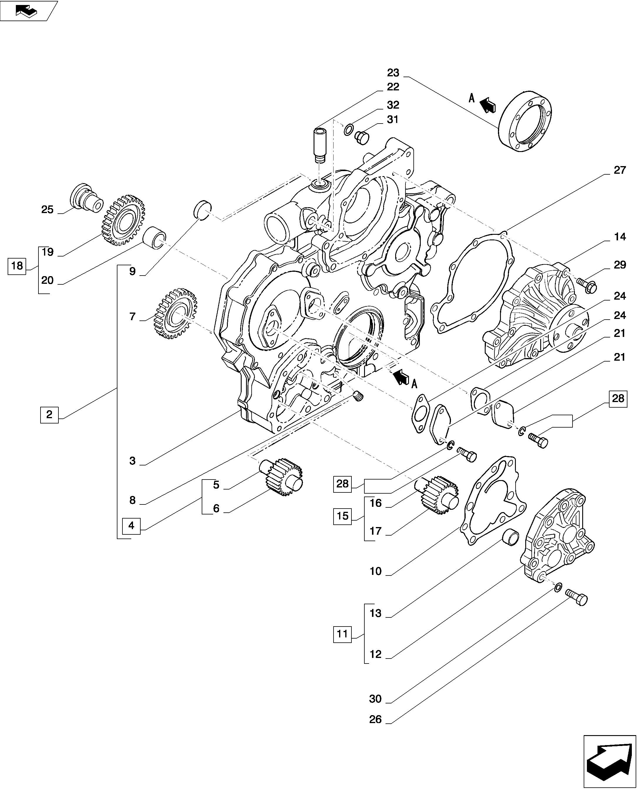 TIMING GEAR CASE — kobelco parts diagram