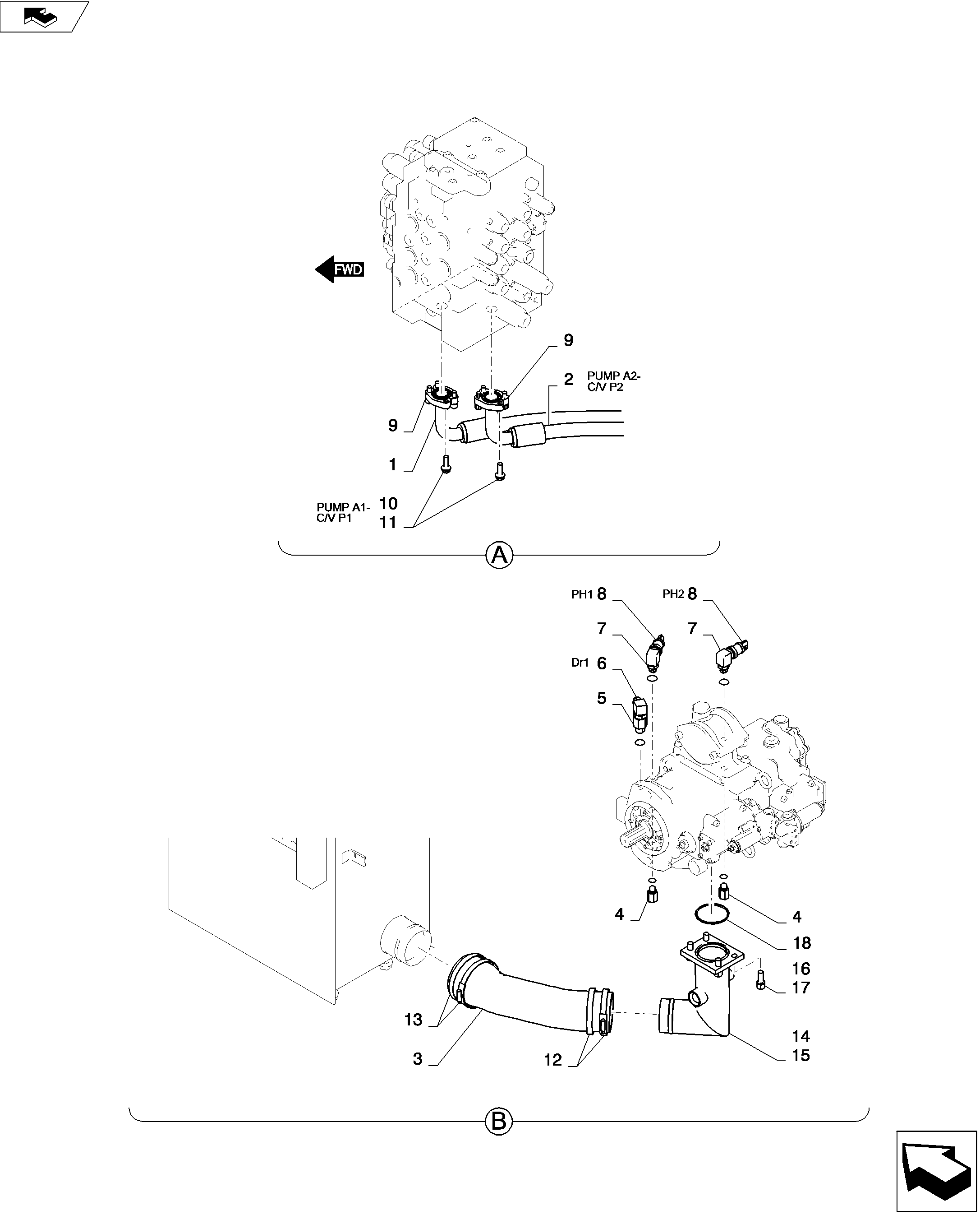 HYDRAULIC LINES, PUMP — kobelco parts diagram