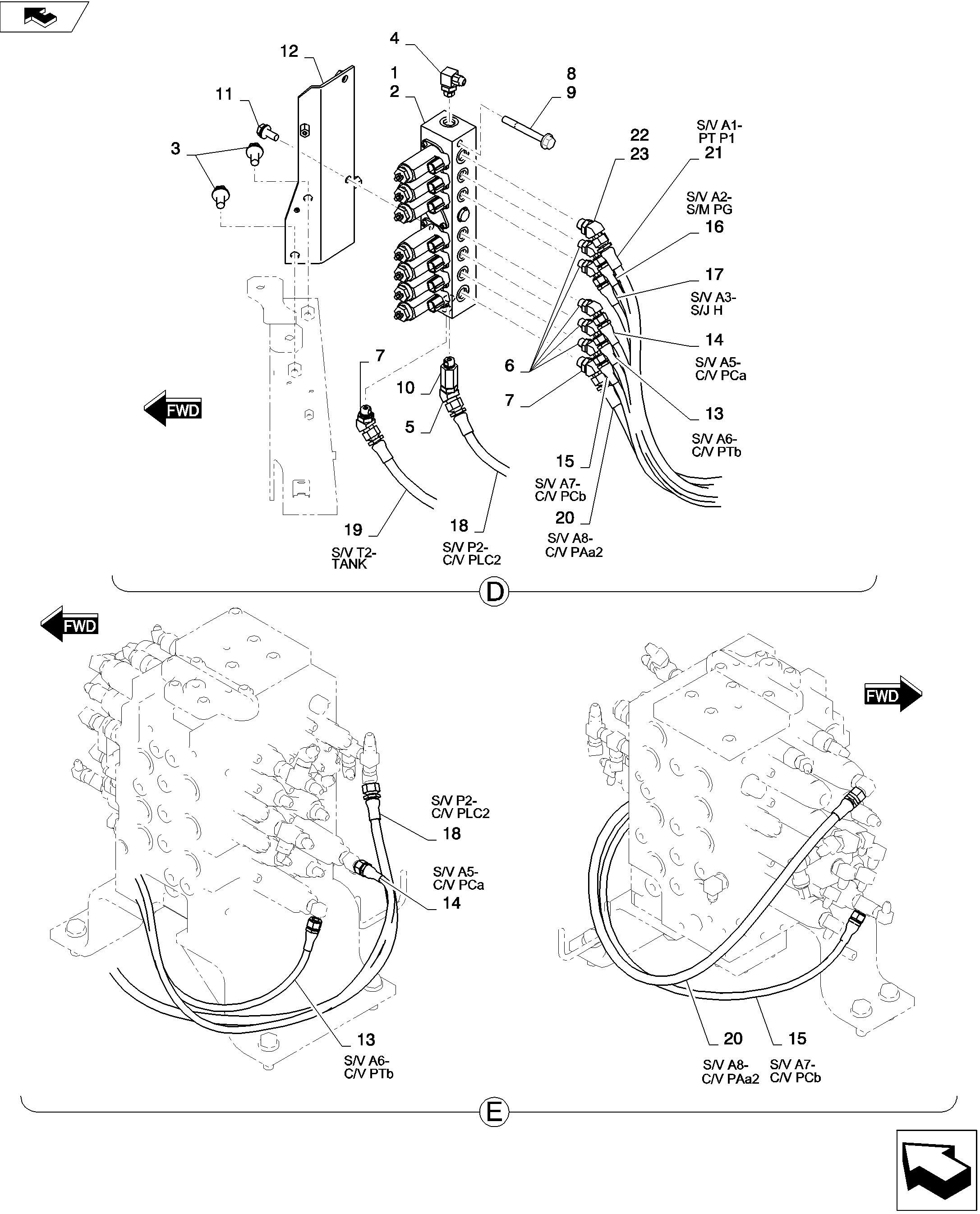CONTROL LINES, VALVE (NIBBLER & BREAKER) — kobelco parts diagram