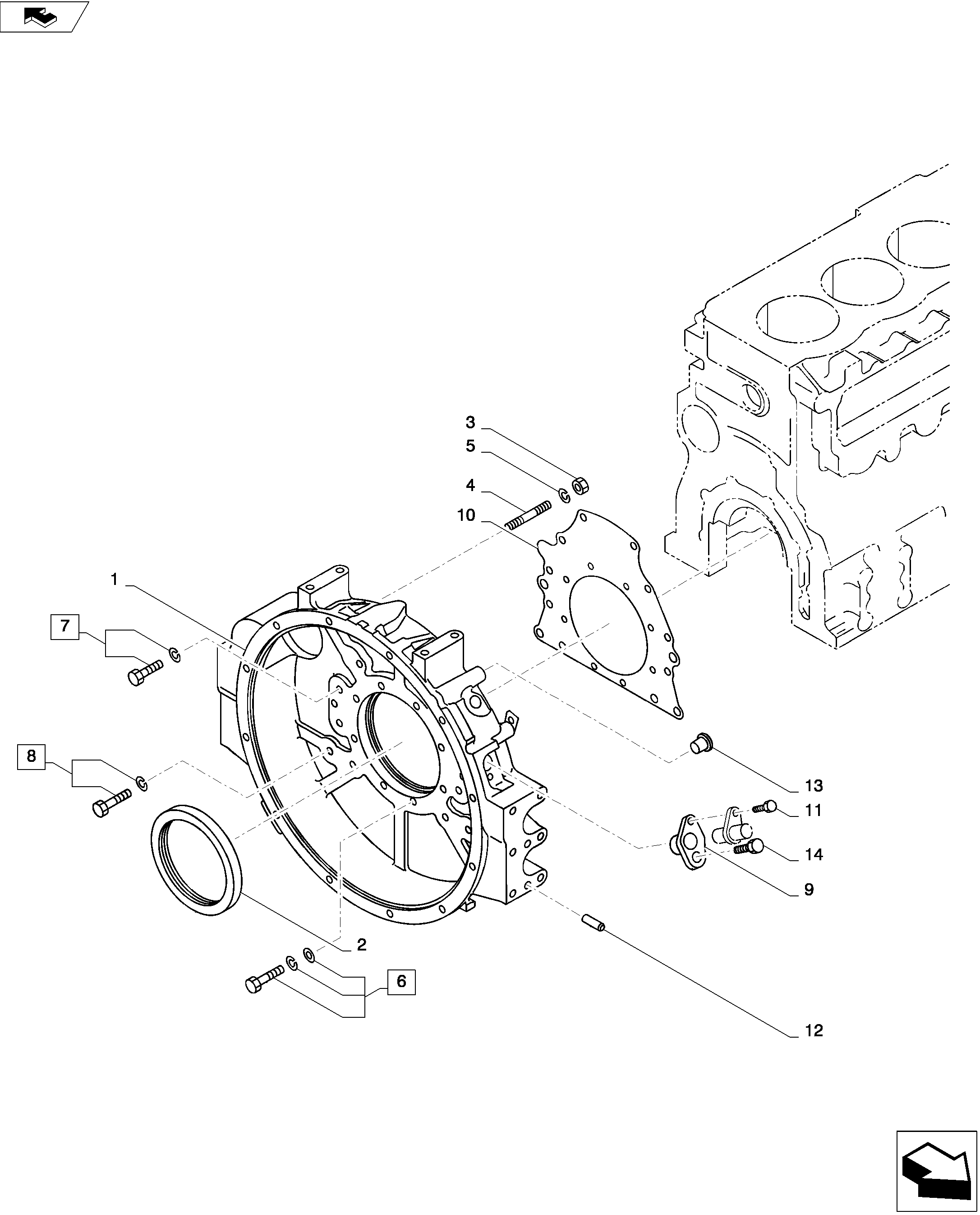 FLYWHEEL HOUSING — kobelco parts diagram