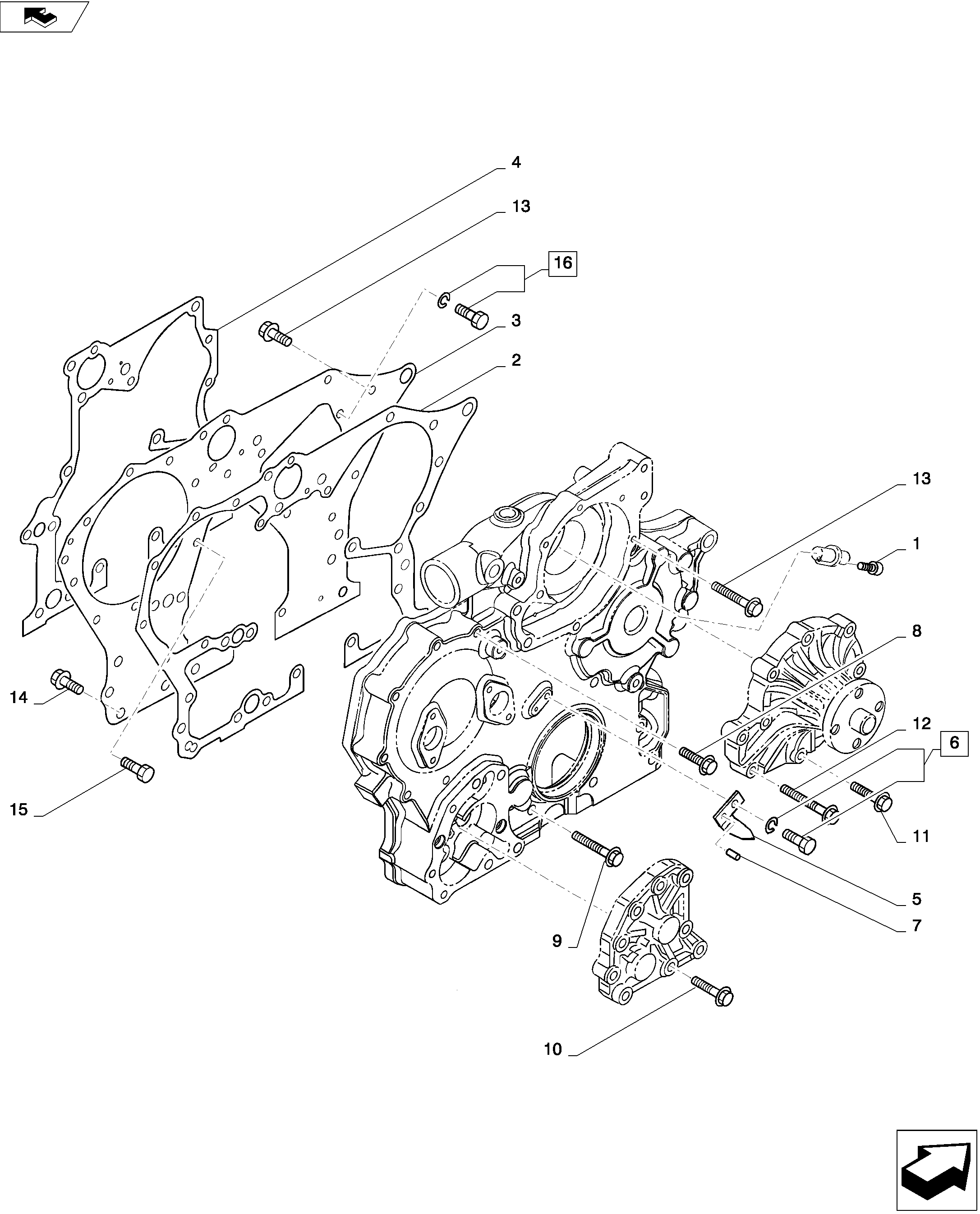 TIMING GEAR CASE — kobelco parts diagram