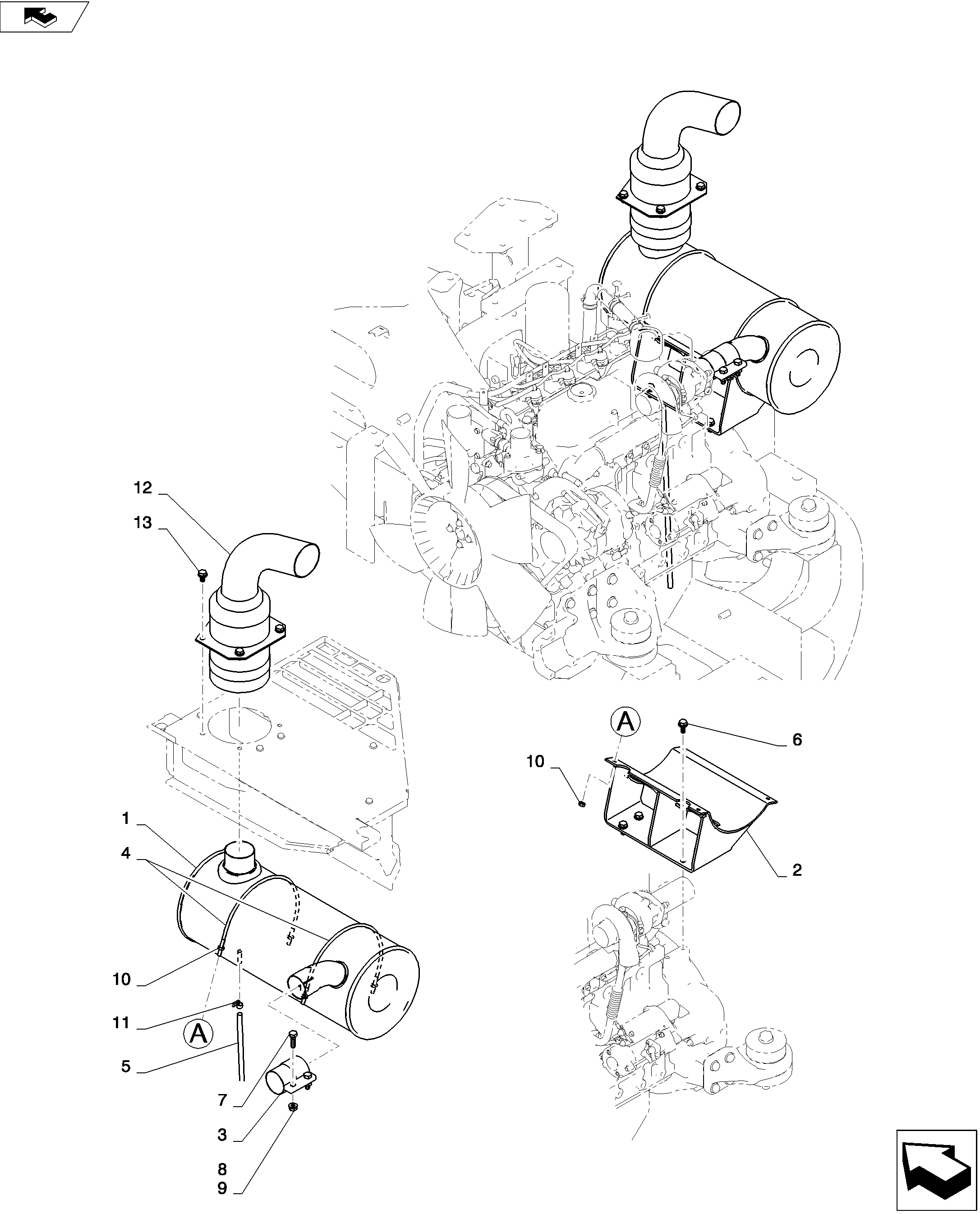MUFFLER ASSEMBLY — kobelco parts diagram