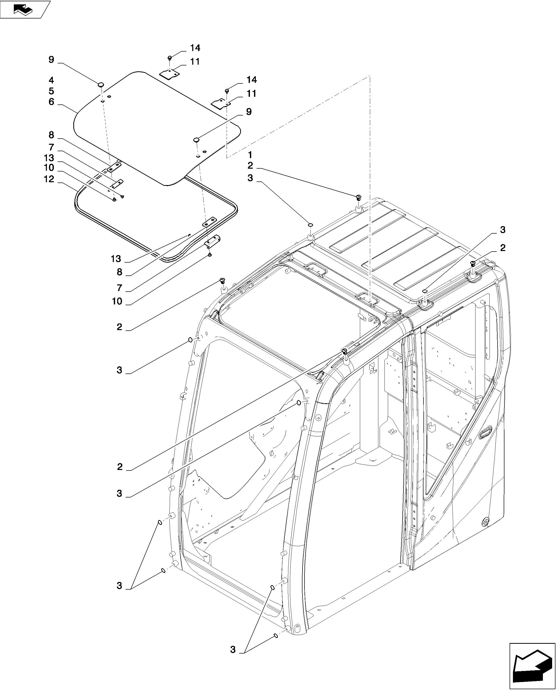 CAB INSTALLATION — kobelco parts diagram
