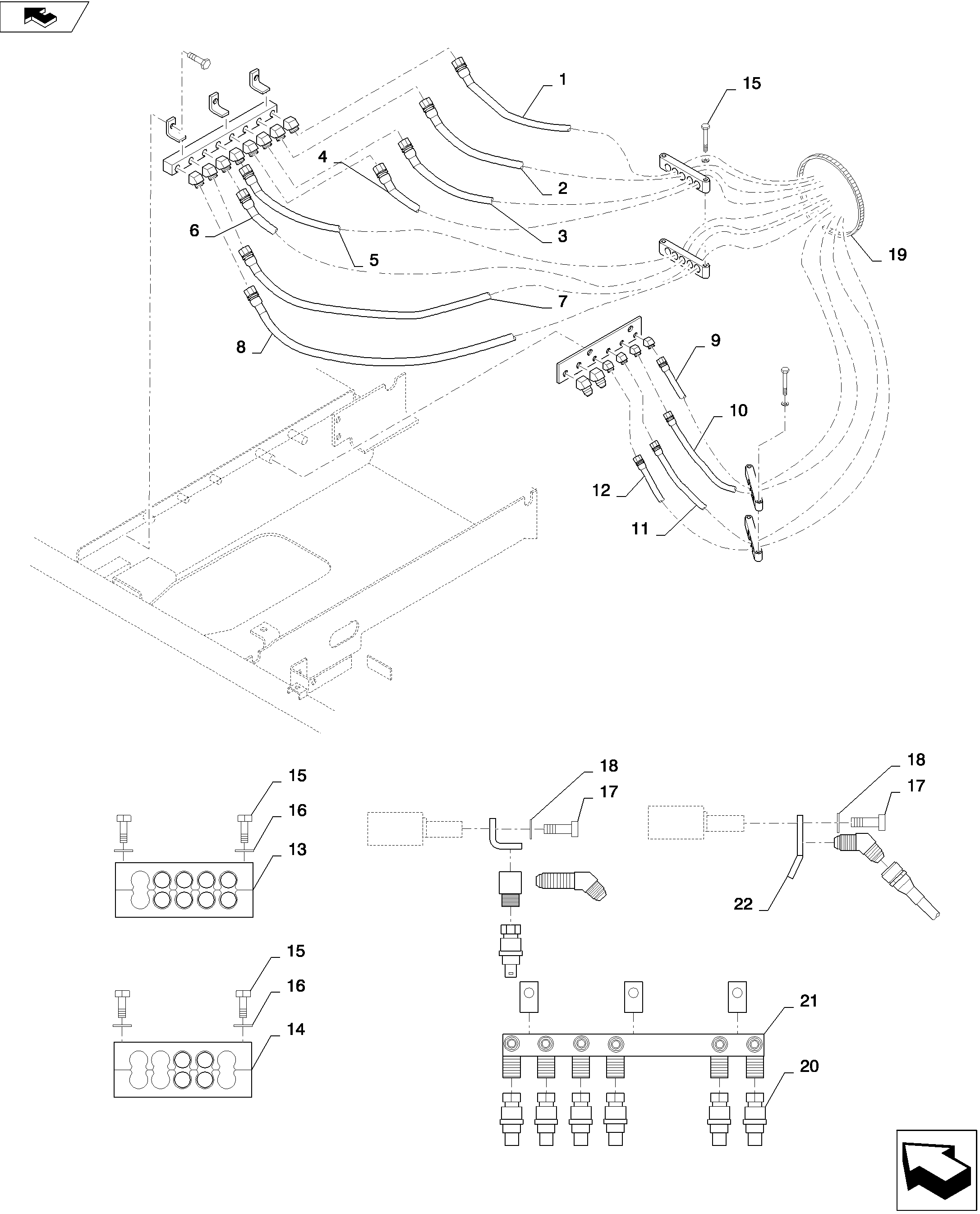 CONTROL LINES, BLOCK — kobelco parts diagram