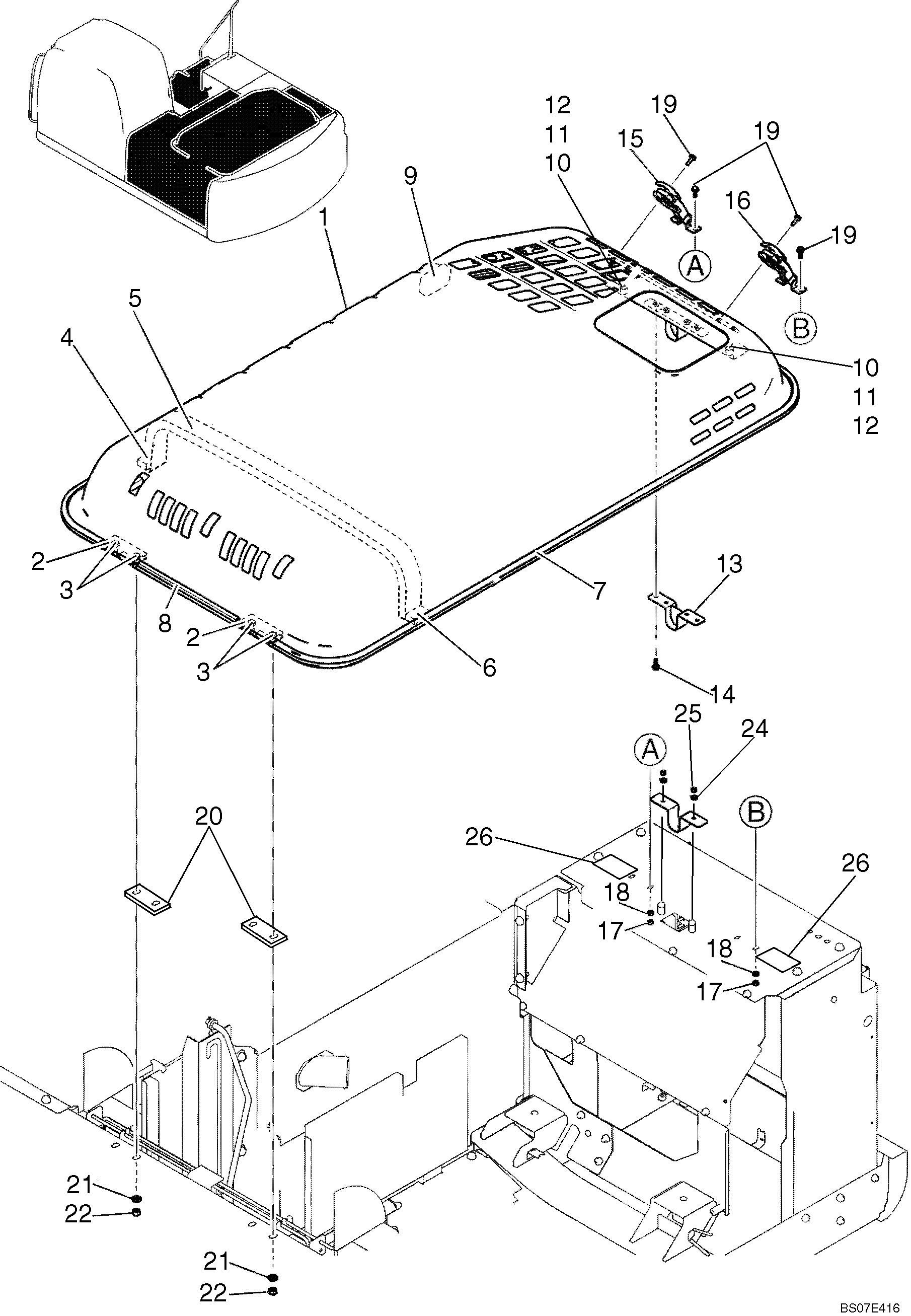GUARD INSTALLATION, (HOOD) — kobelco parts diagram