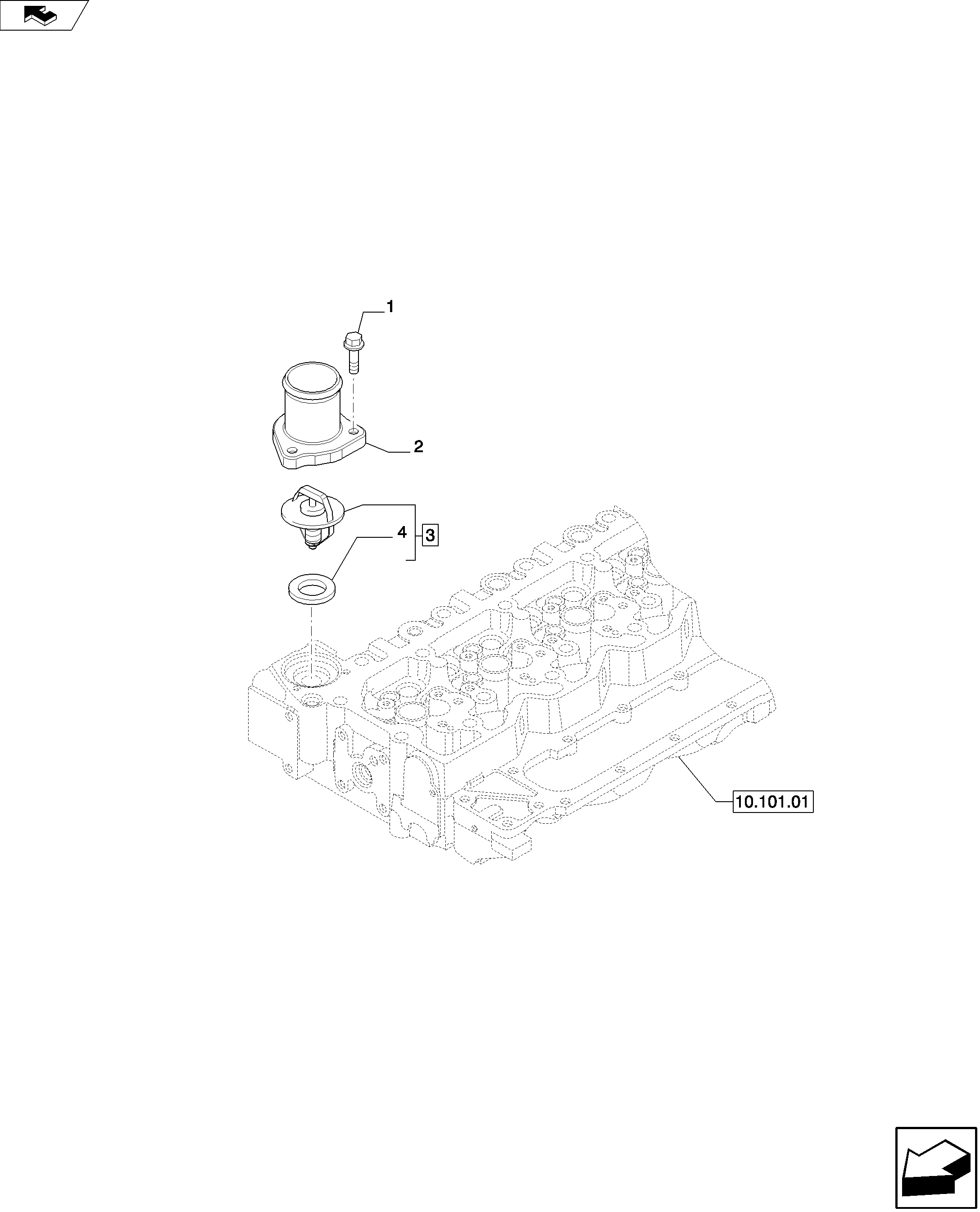 THERMOSTAT - ENGINE COOLING SYSTEM  (504320542 - 4891509) — kobelco parts diagram