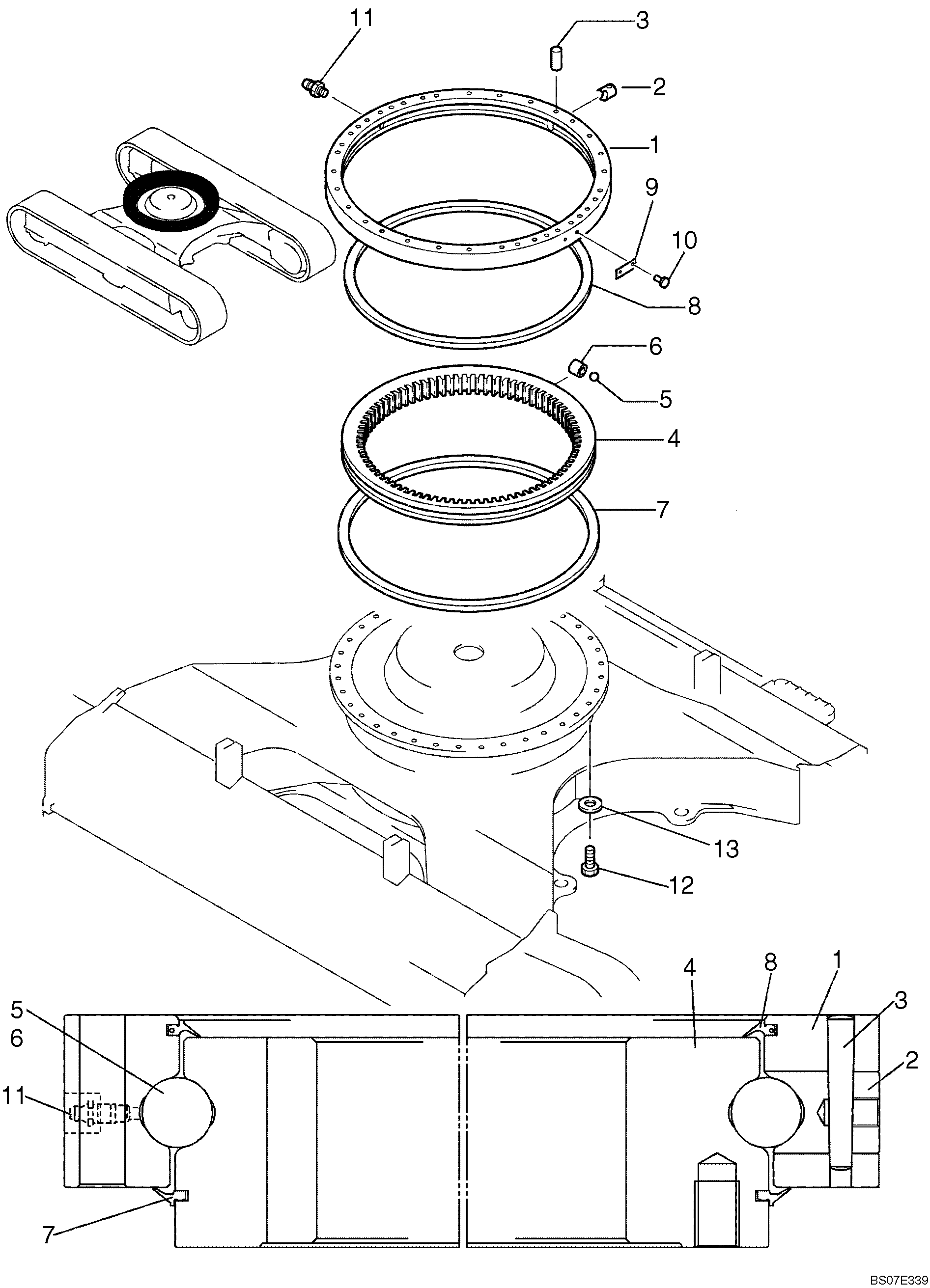 SLEWING RING - ASSY — kobelco parts diagram