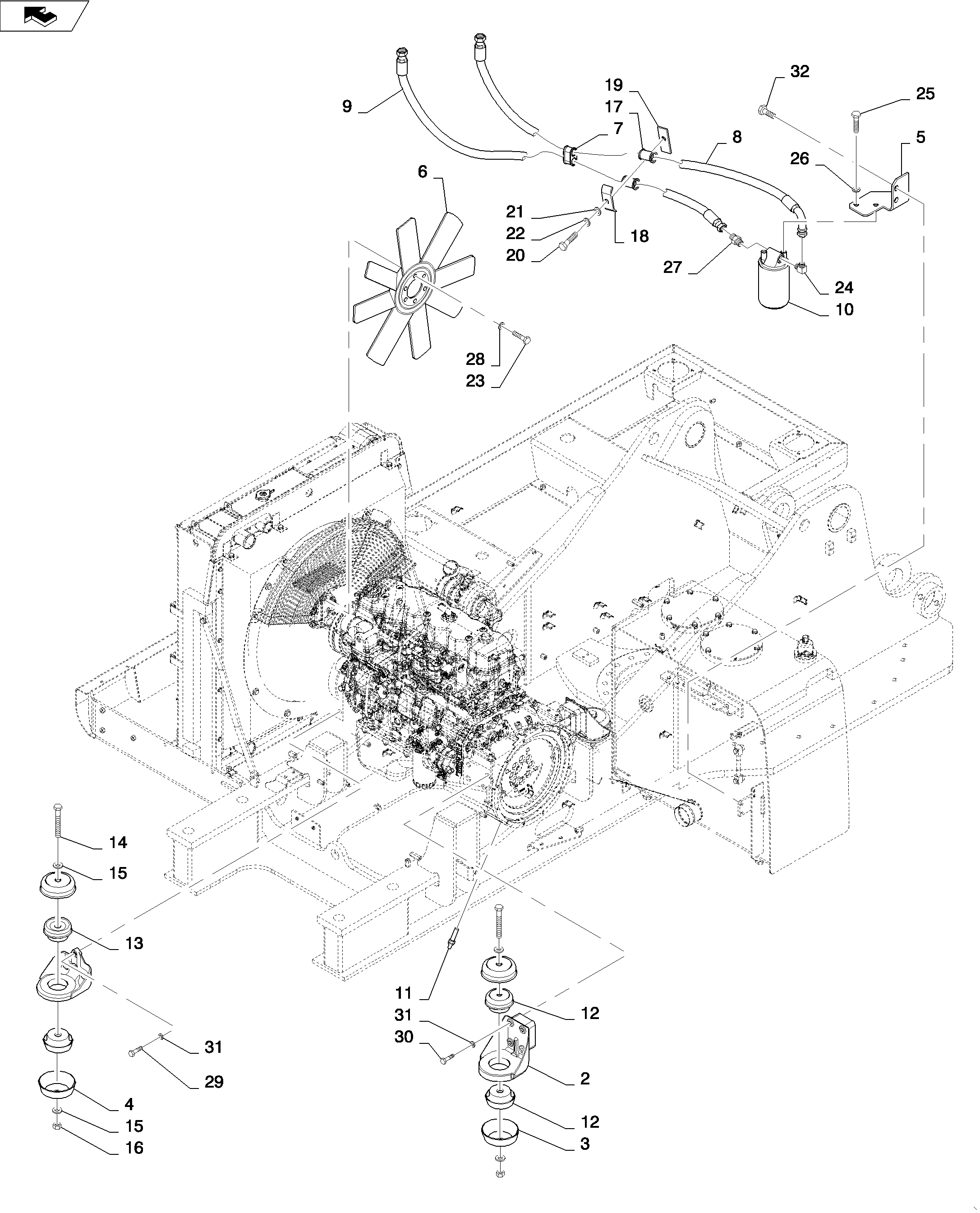 ENGINE MOUNTING — kobelco parts diagram