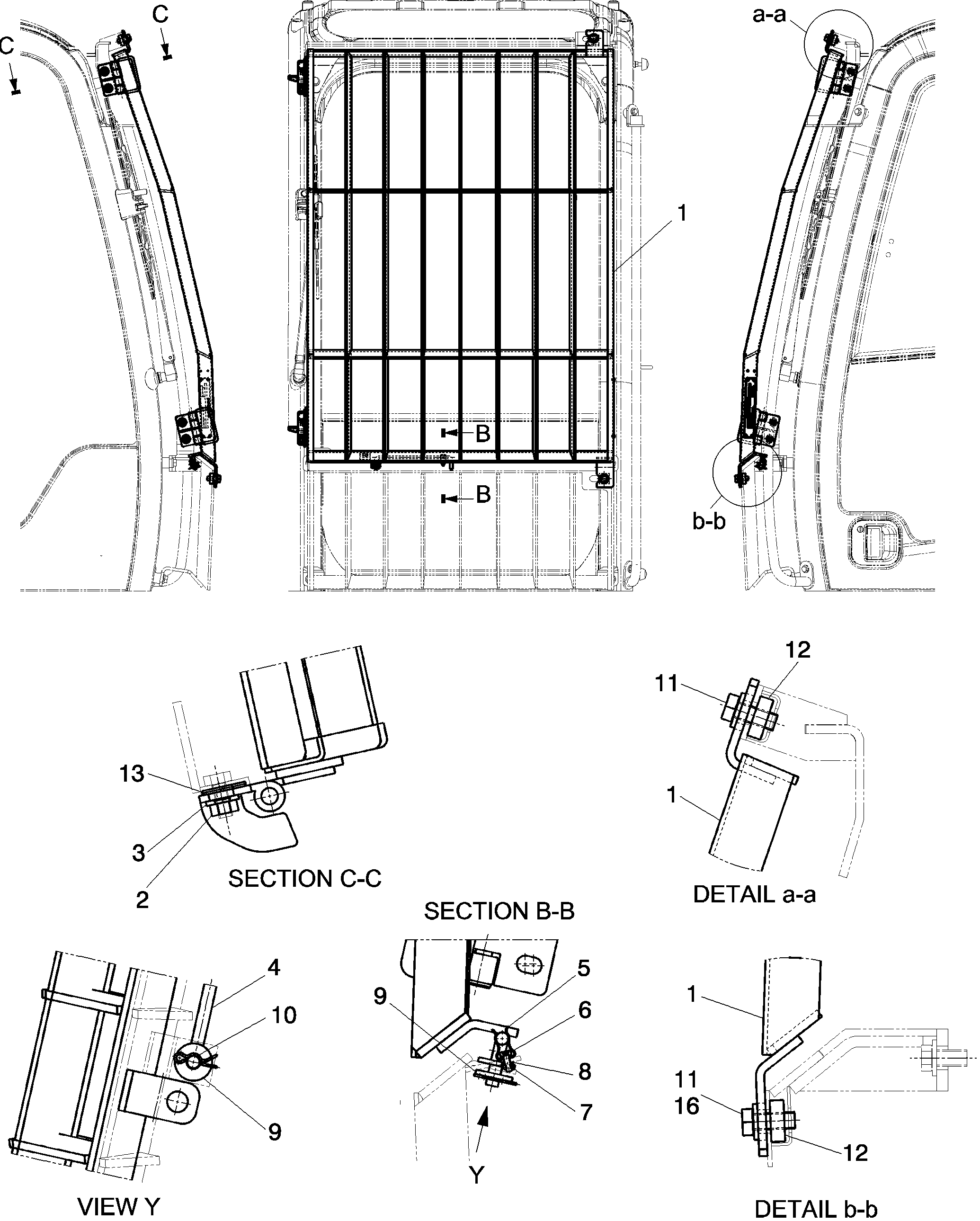 CAB GUARD ASSY — kobelco parts diagram