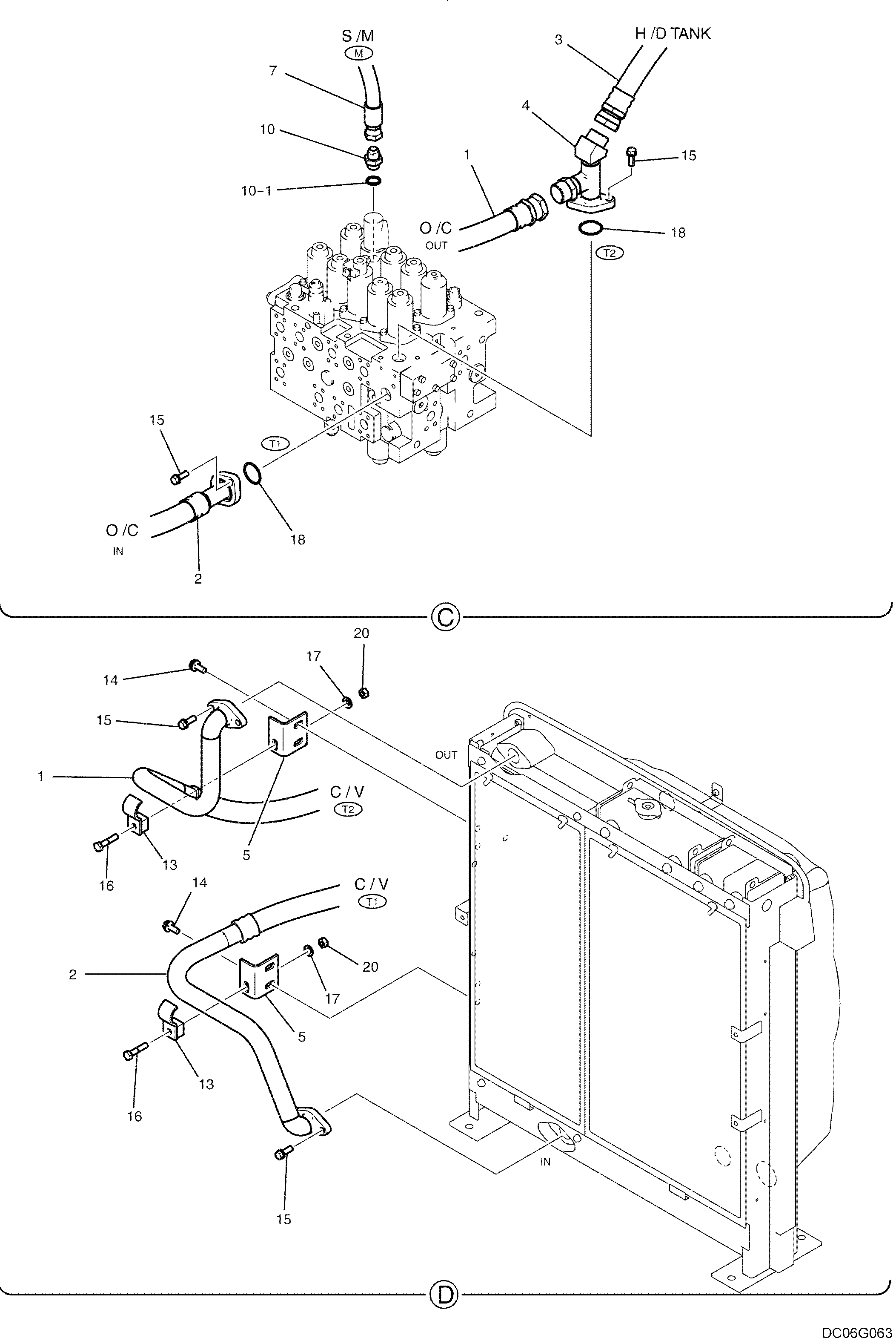 HYD LINES, RETURN — kobelco parts diagram