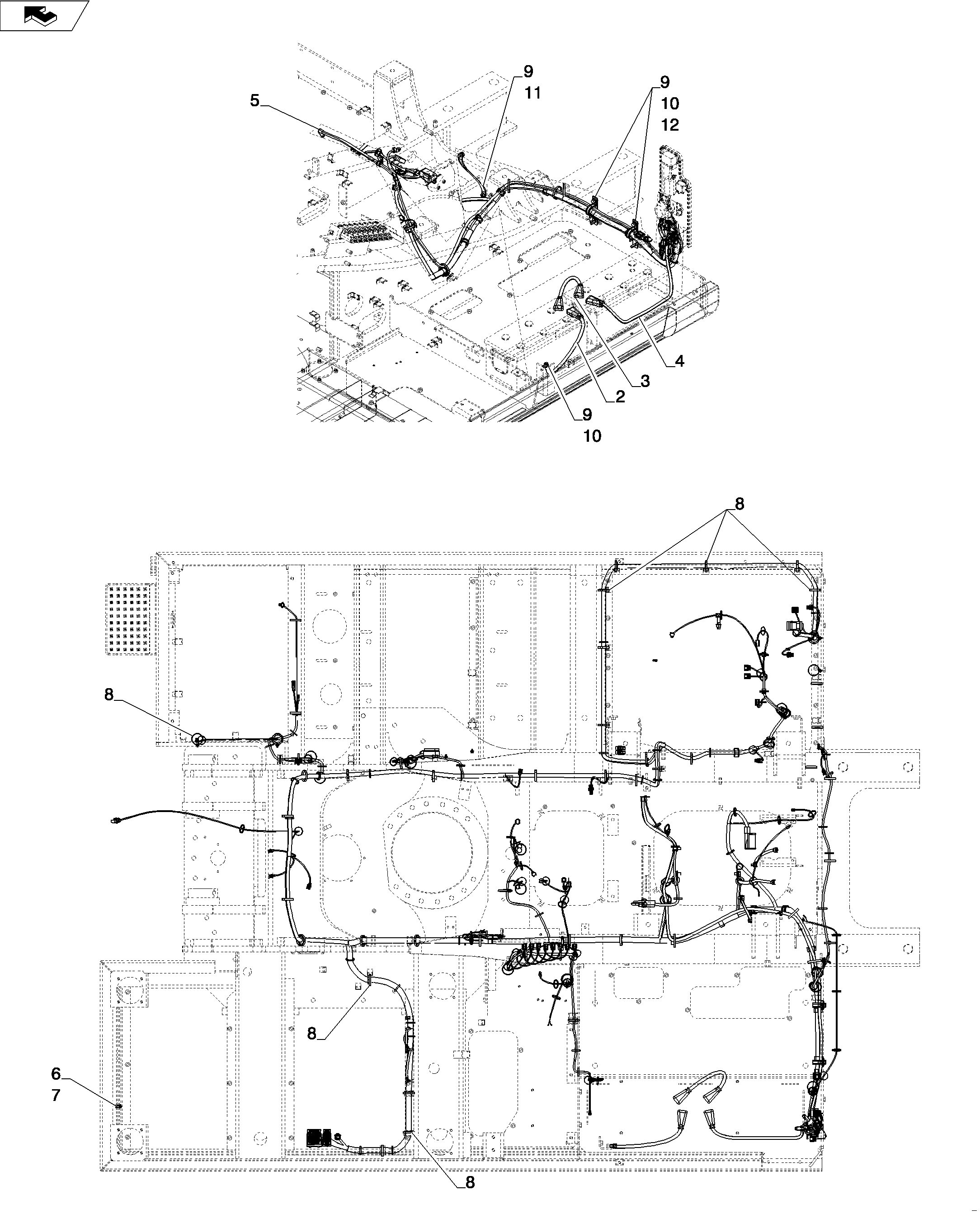 HARNESS ASSY, UPPER — kobelco parts diagram