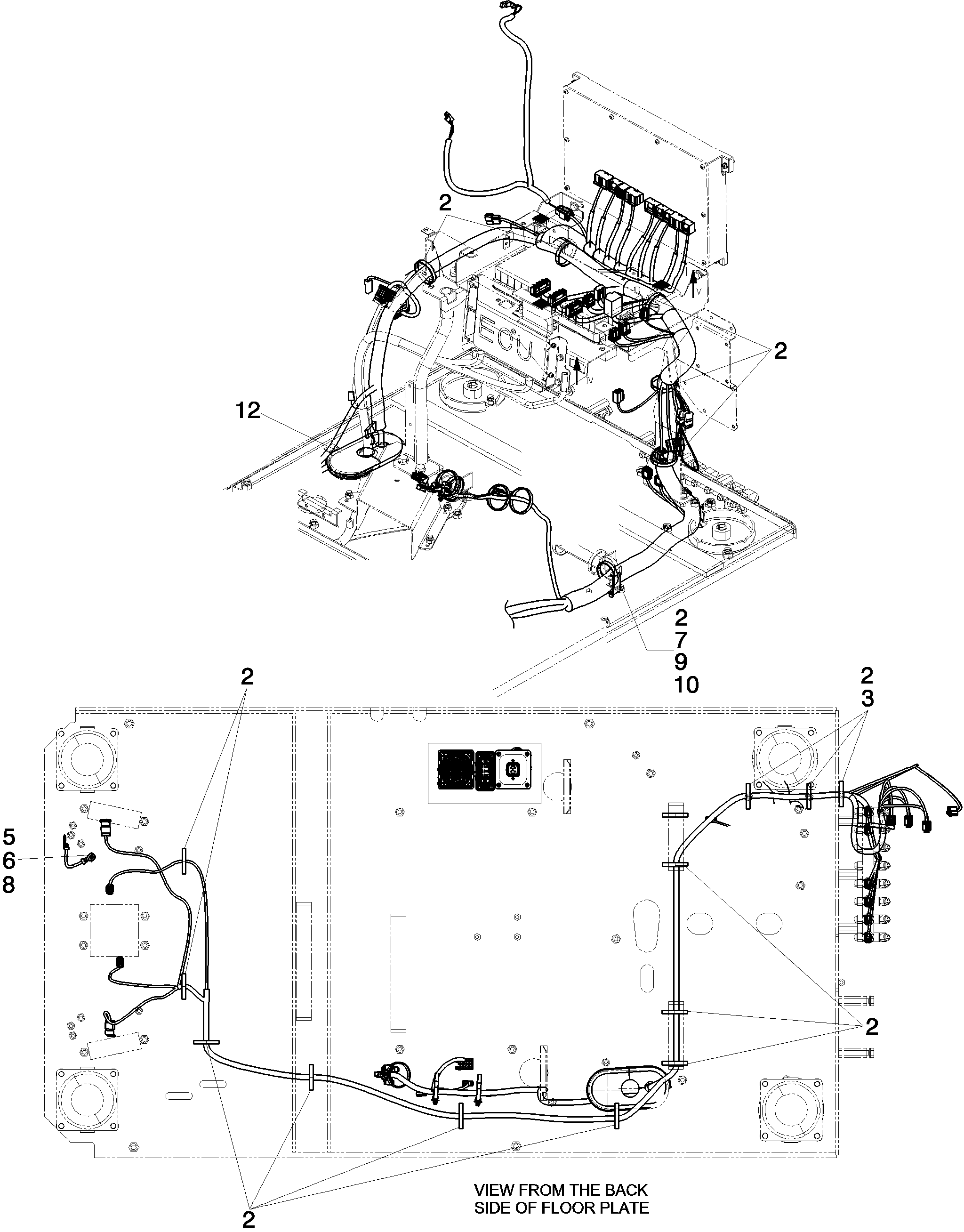 HARNESS ASSY, UPPER (FLOOR PLATE) — kobelco parts diagram