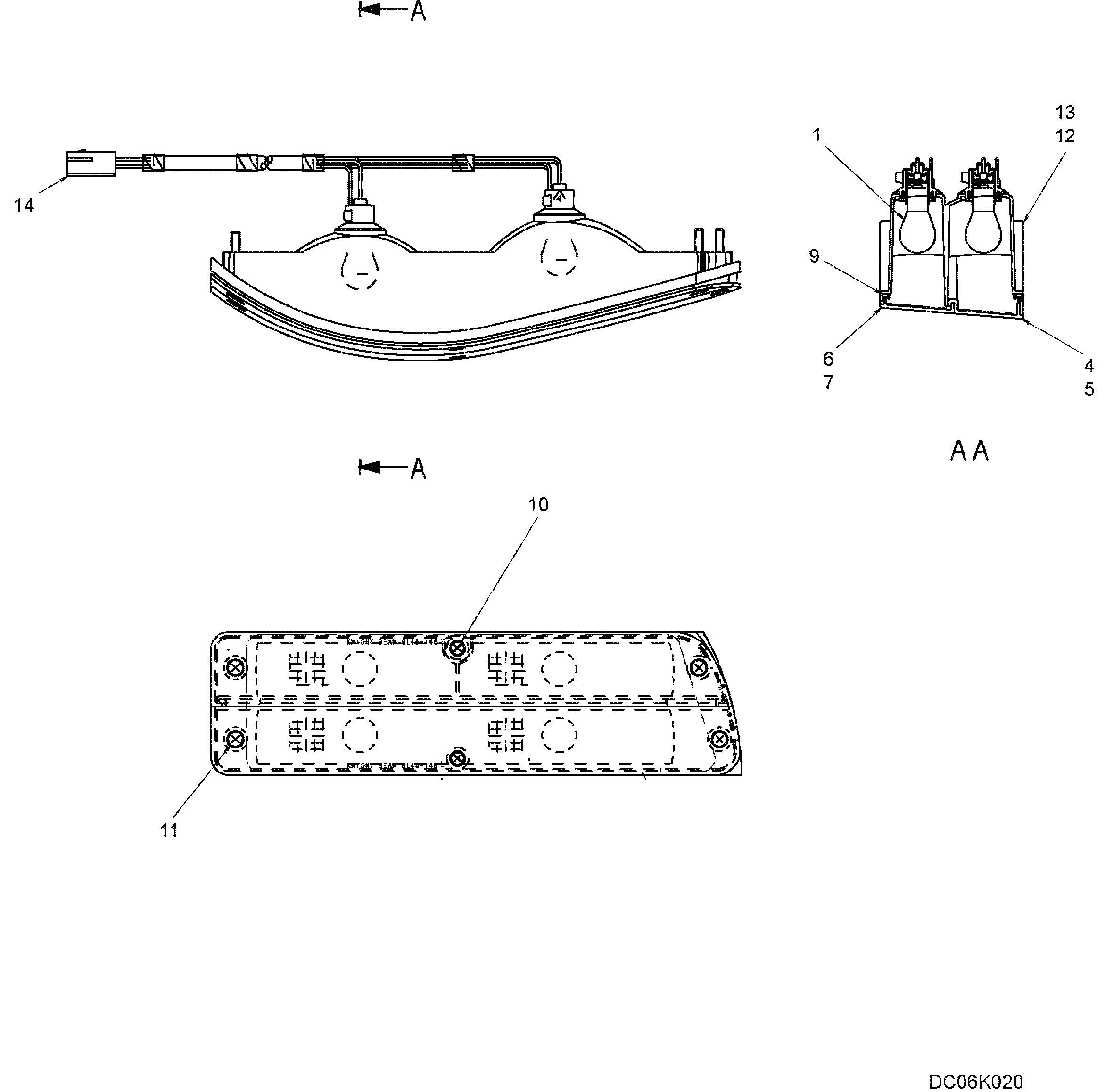 HARNESS ASSY, FLASHER AND ALARM — kobelco parts diagram
