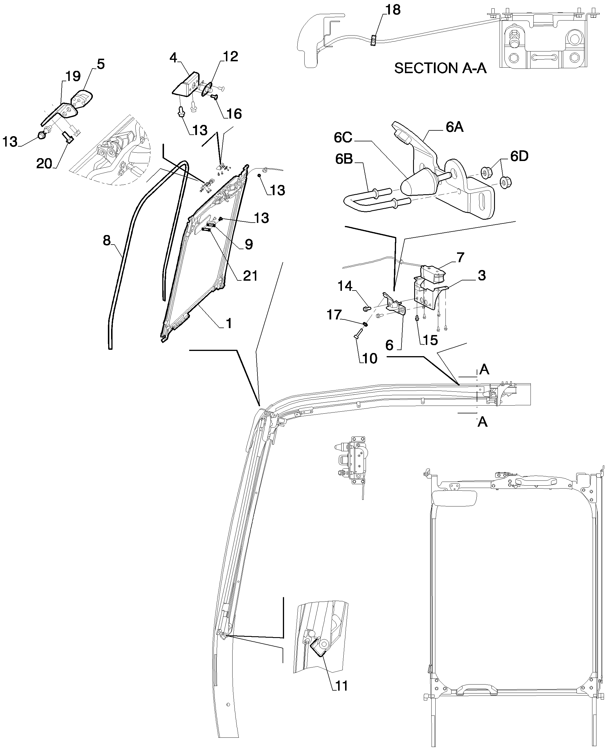 CAB - WINDOW ASSY, FR — kobelco parts diagram
