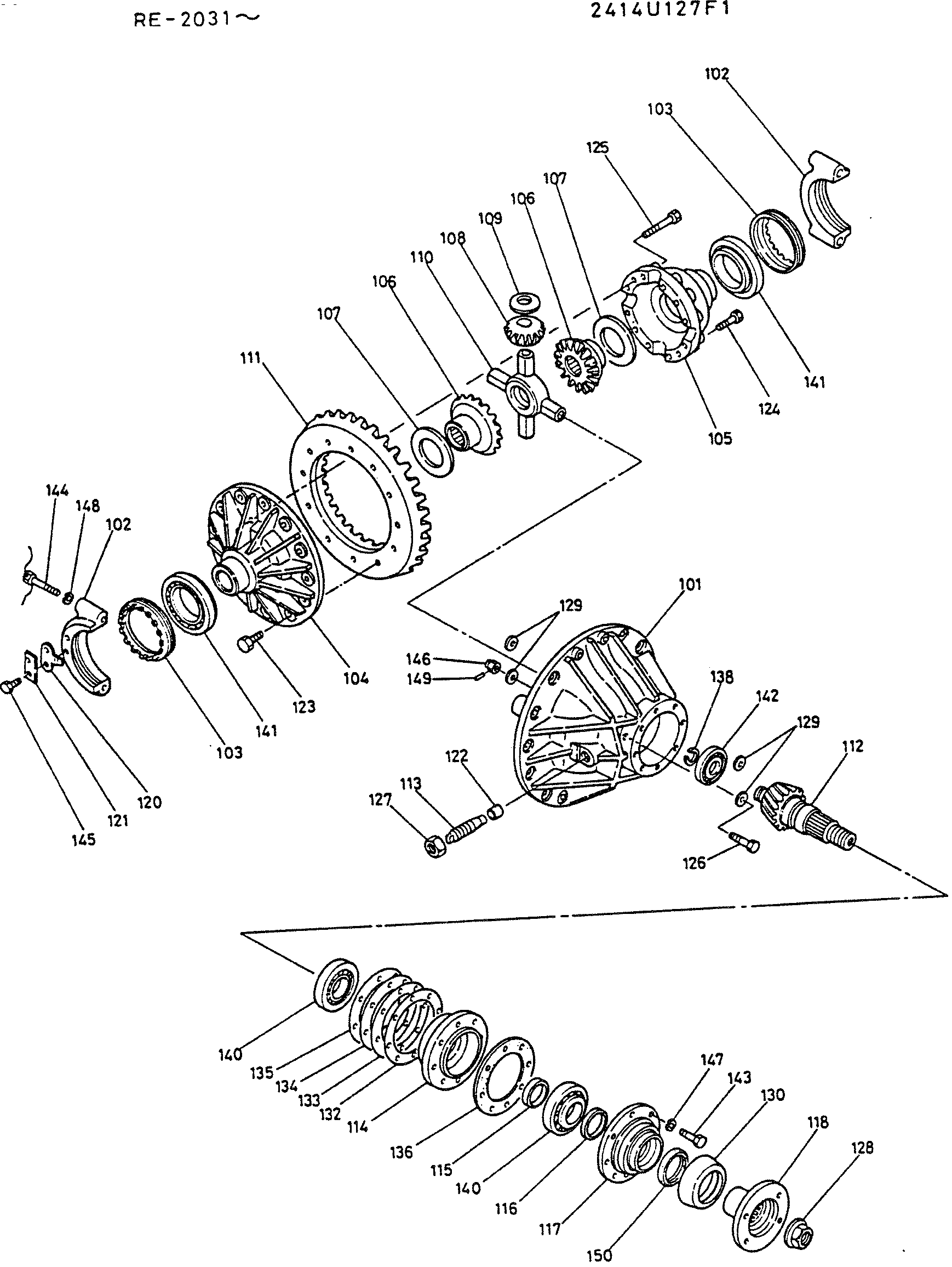 DIFF ASSY, CARRIER P/N 2414U127F1 — kobelco parts diagram