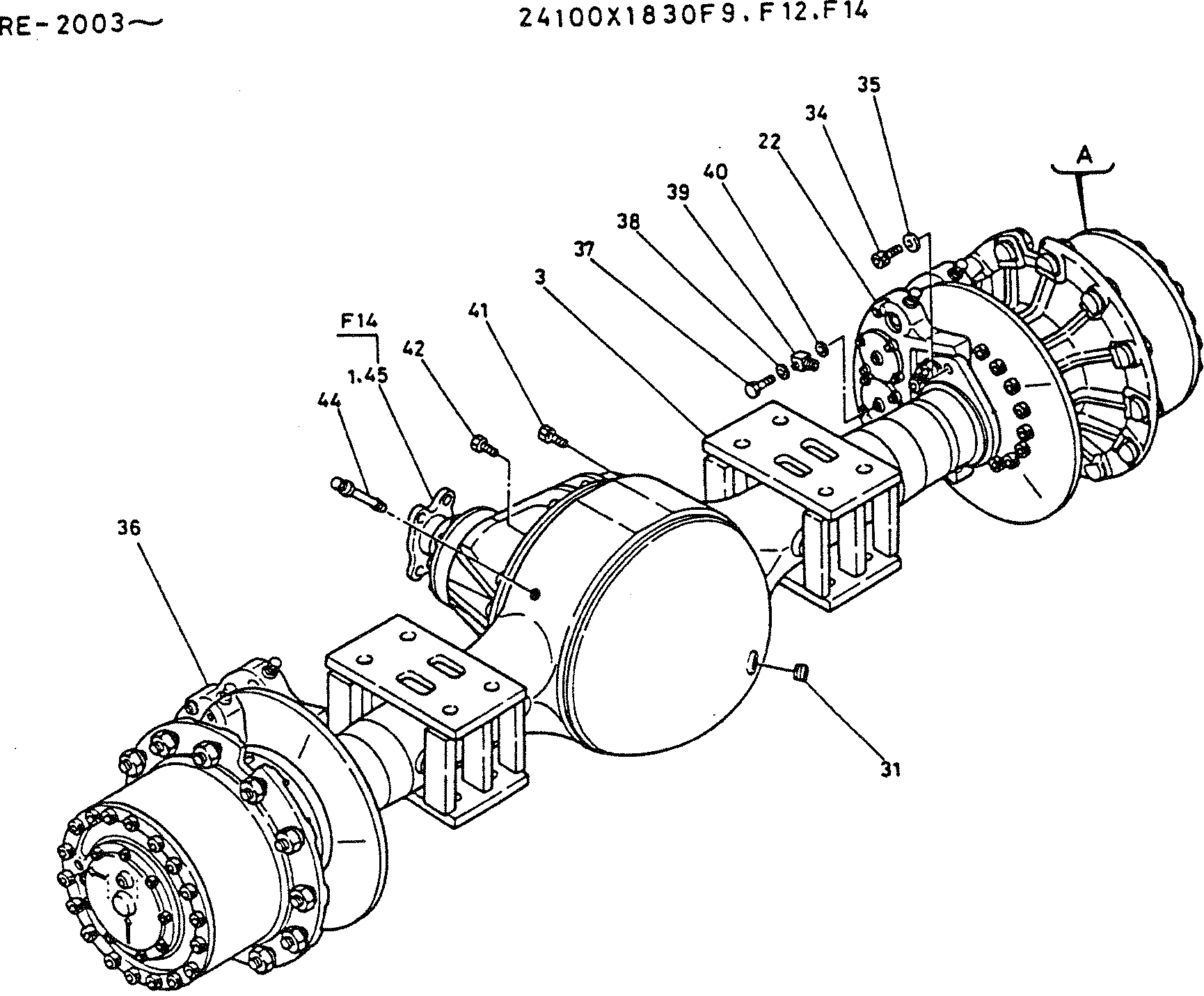 AXLE ASSY, RE. — kobelco parts diagram