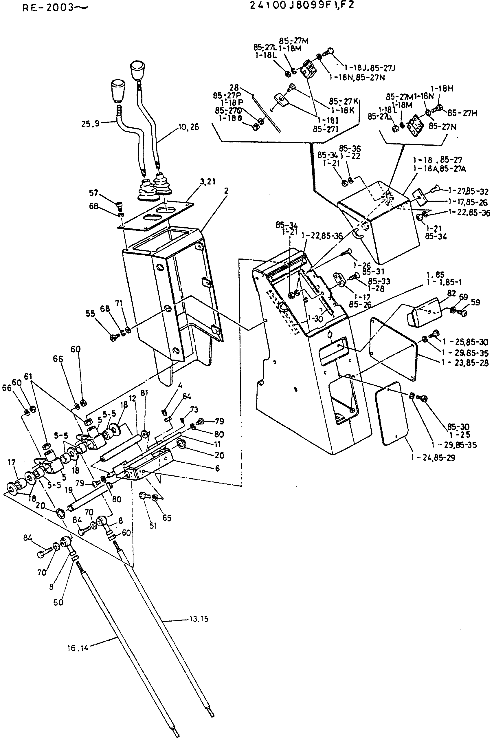 CONTROL ASSY, SIDE — kobelco parts diagram