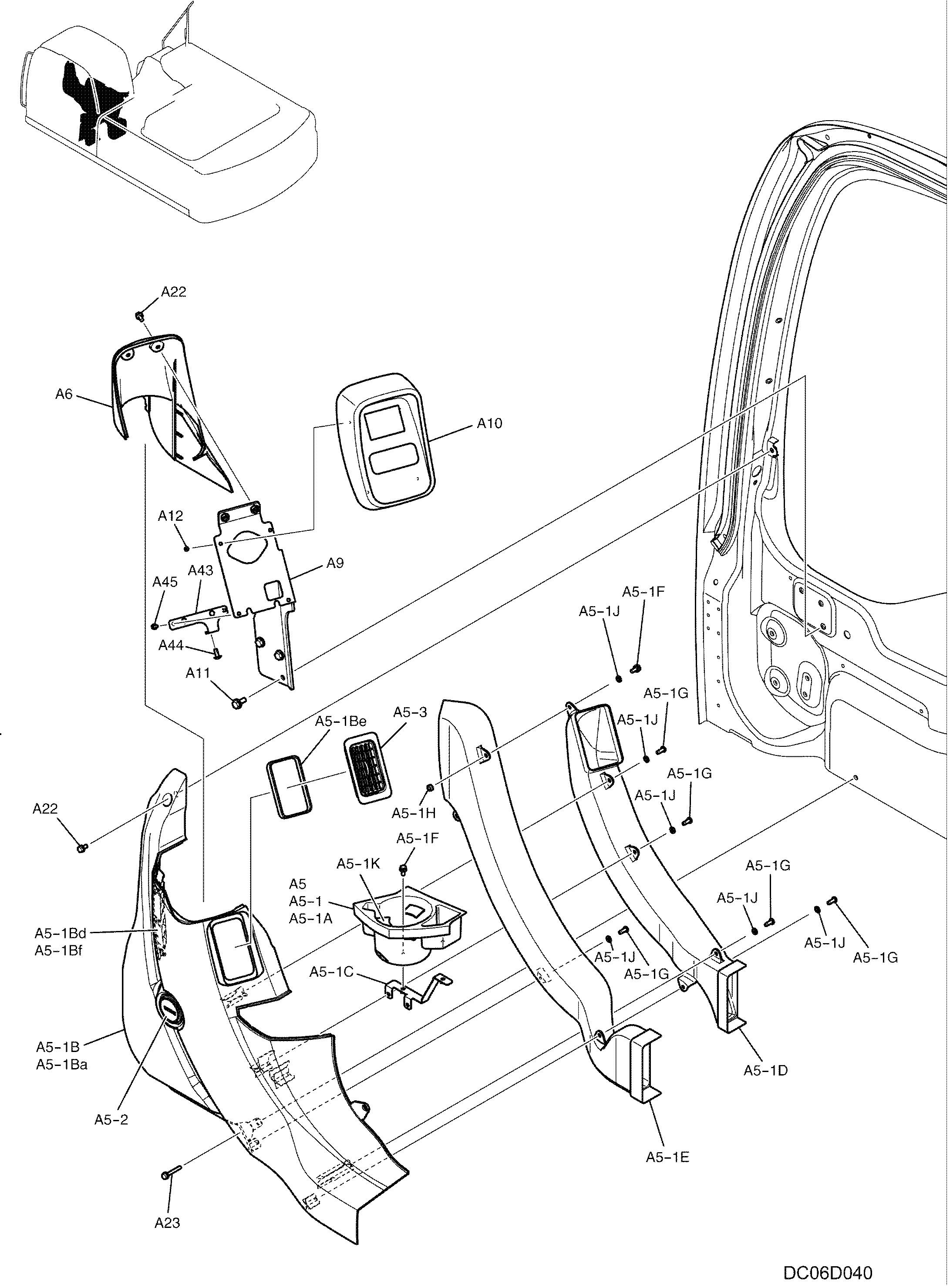 INSTRUMENT PANEL ASSEMBLY  YN17M00059F1 PAGE 1 OF 3 — kobelco parts diagram