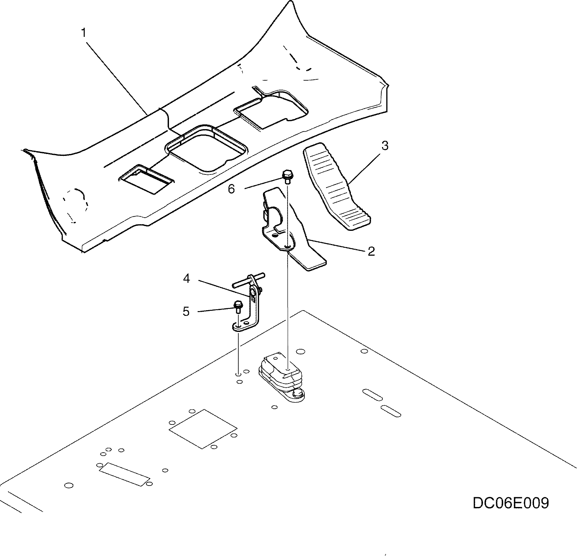 CONTROLS, OPERATORS (PEDAL ASSY) YN55M0004F1 — kobelco parts diagram