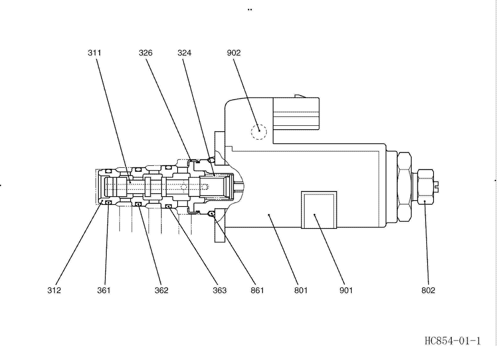 VALVE ASSY, SOLENOID YN35V00051F1 (HC854) — kobelco parts diagram