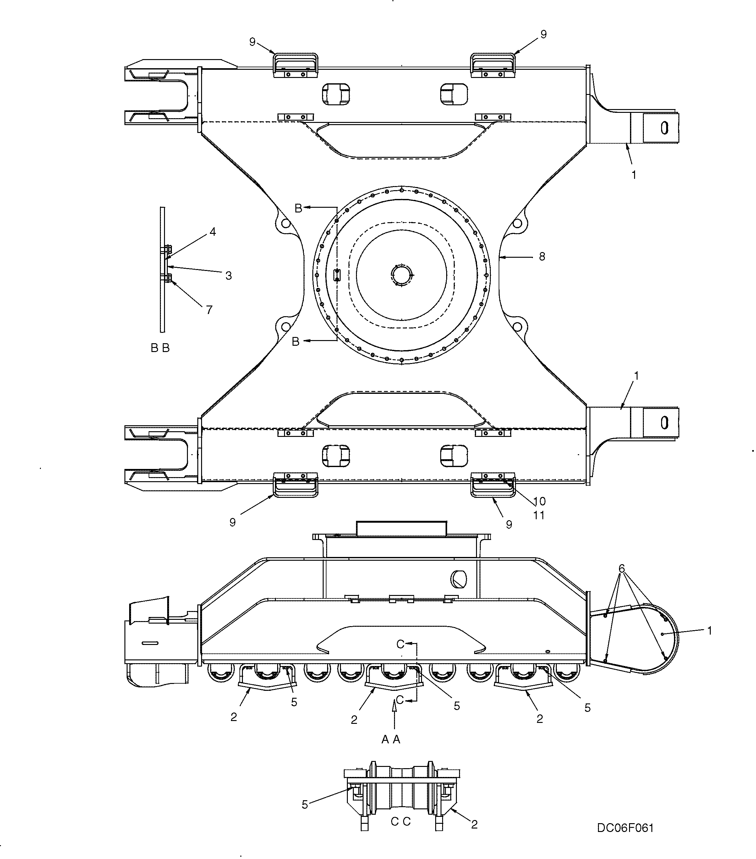 LOWER FRAME  GROUP (STD GUIDE) (H & W) LC01FU0003F1 — kobelco parts diagram
