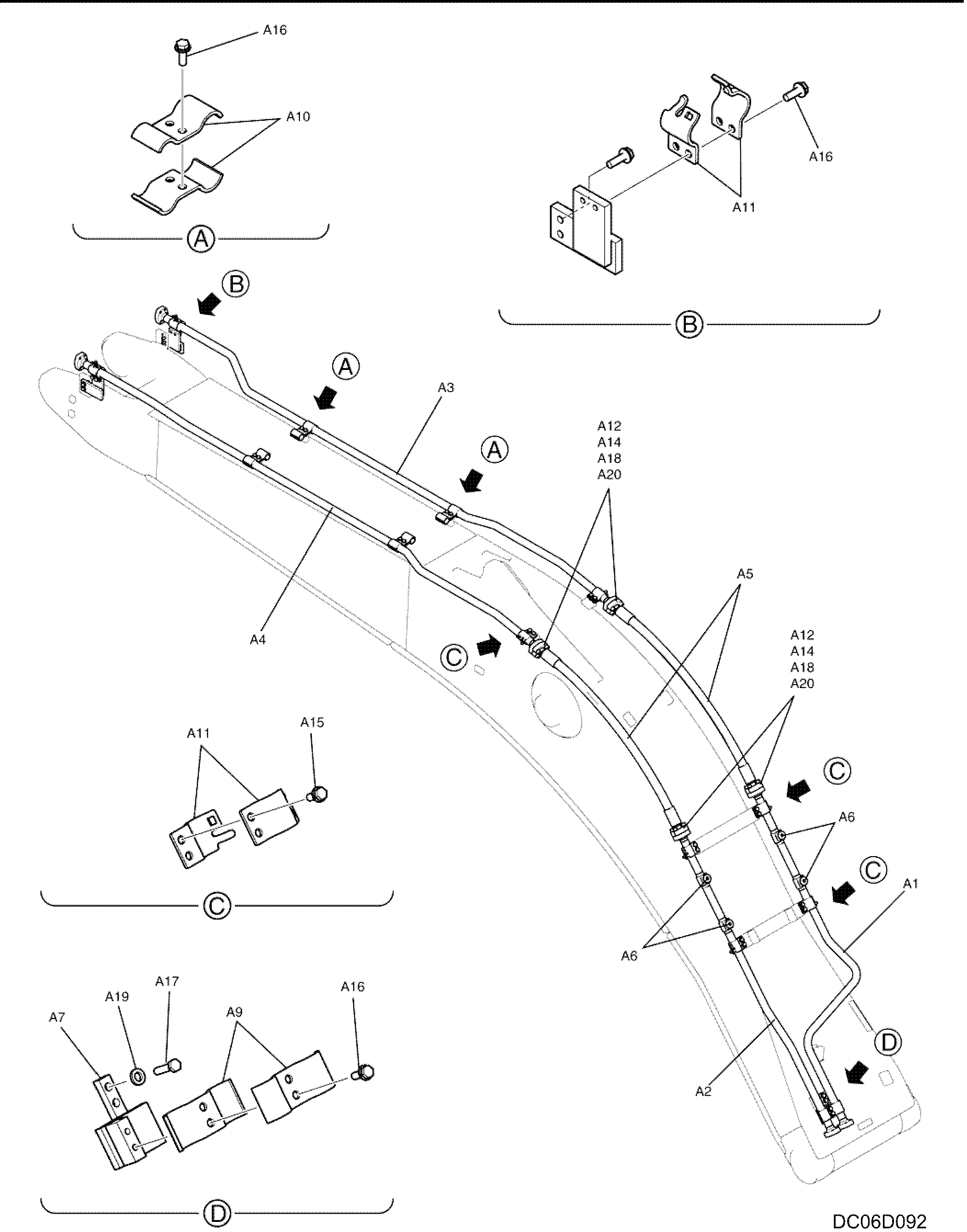 HYD LINES, BOOM (NIBBLER & BREAKER) LC42H00169F1 — kobelco parts diagram