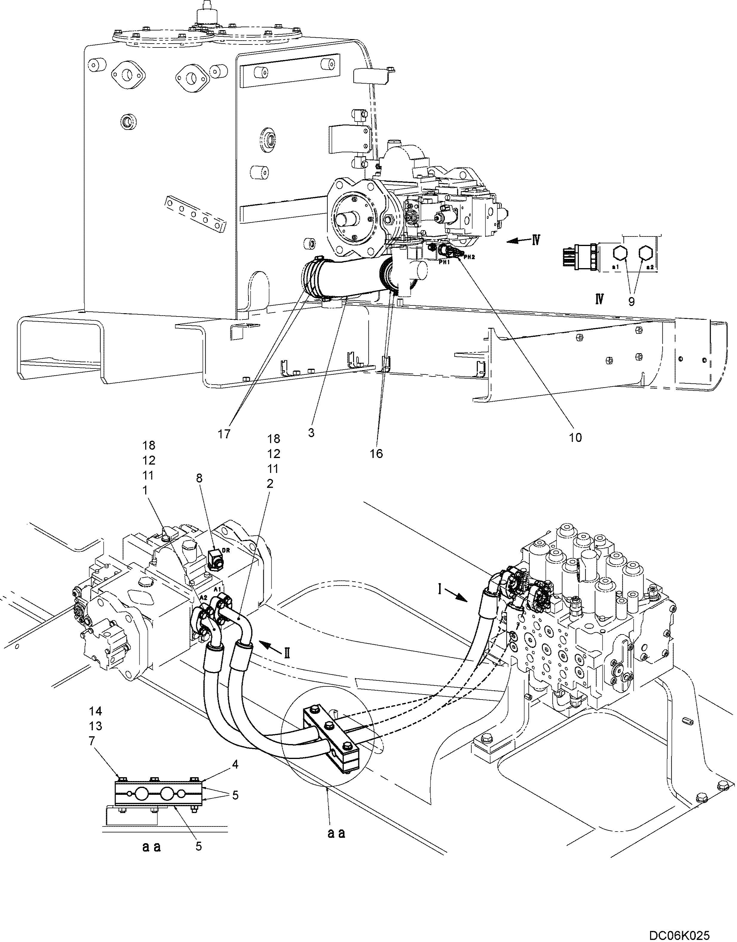 HYD LINES, PUMP (ROTATION) LC30H00037F1 — kobelco parts diagram