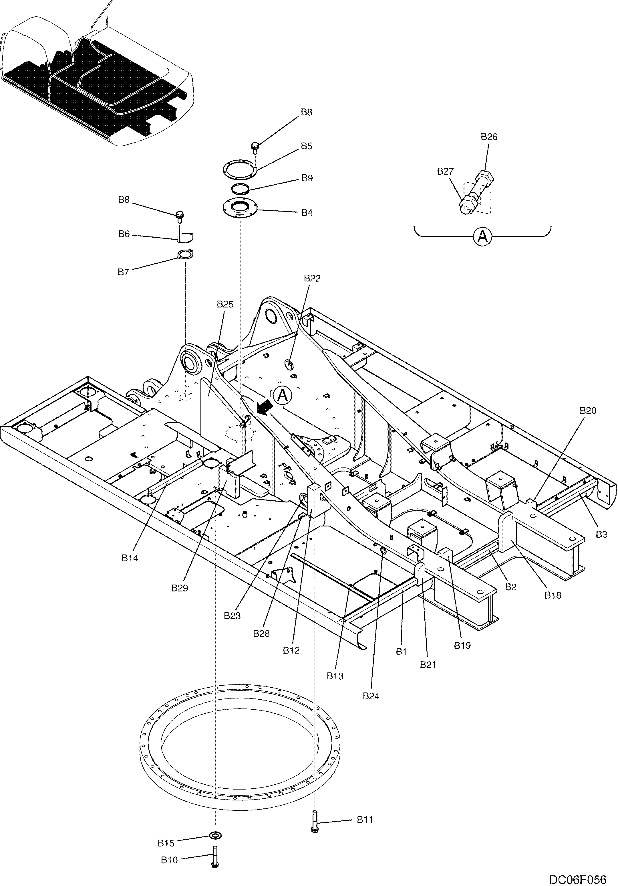UPPER FRAME GROUP (H&W) LC52FU0009F1 — kobelco parts diagram