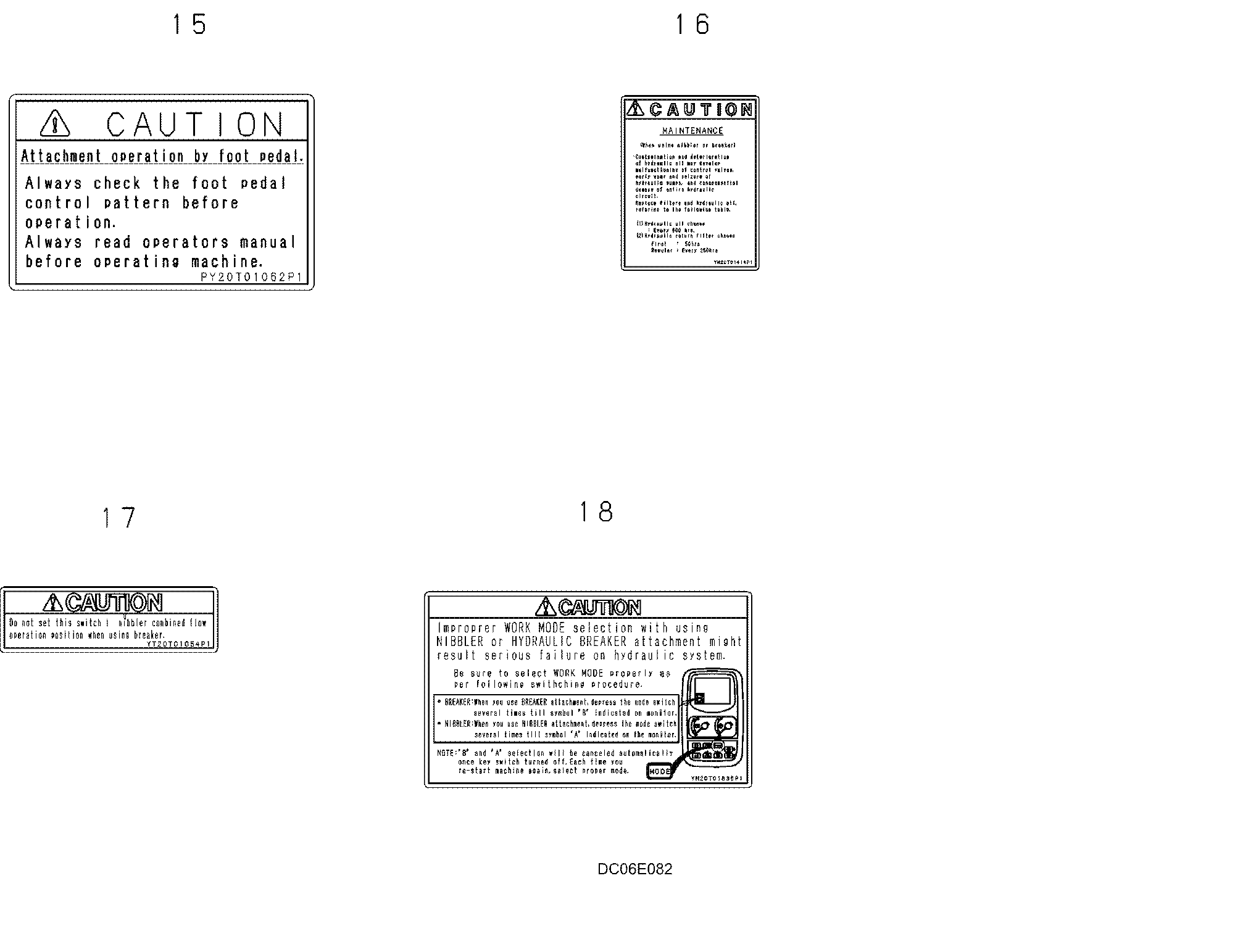 NAME PLATE INSTALLATION, CAB (NIBBLER & BREAKER) LABEL YN22T00341F3 — kobelco parts diagram