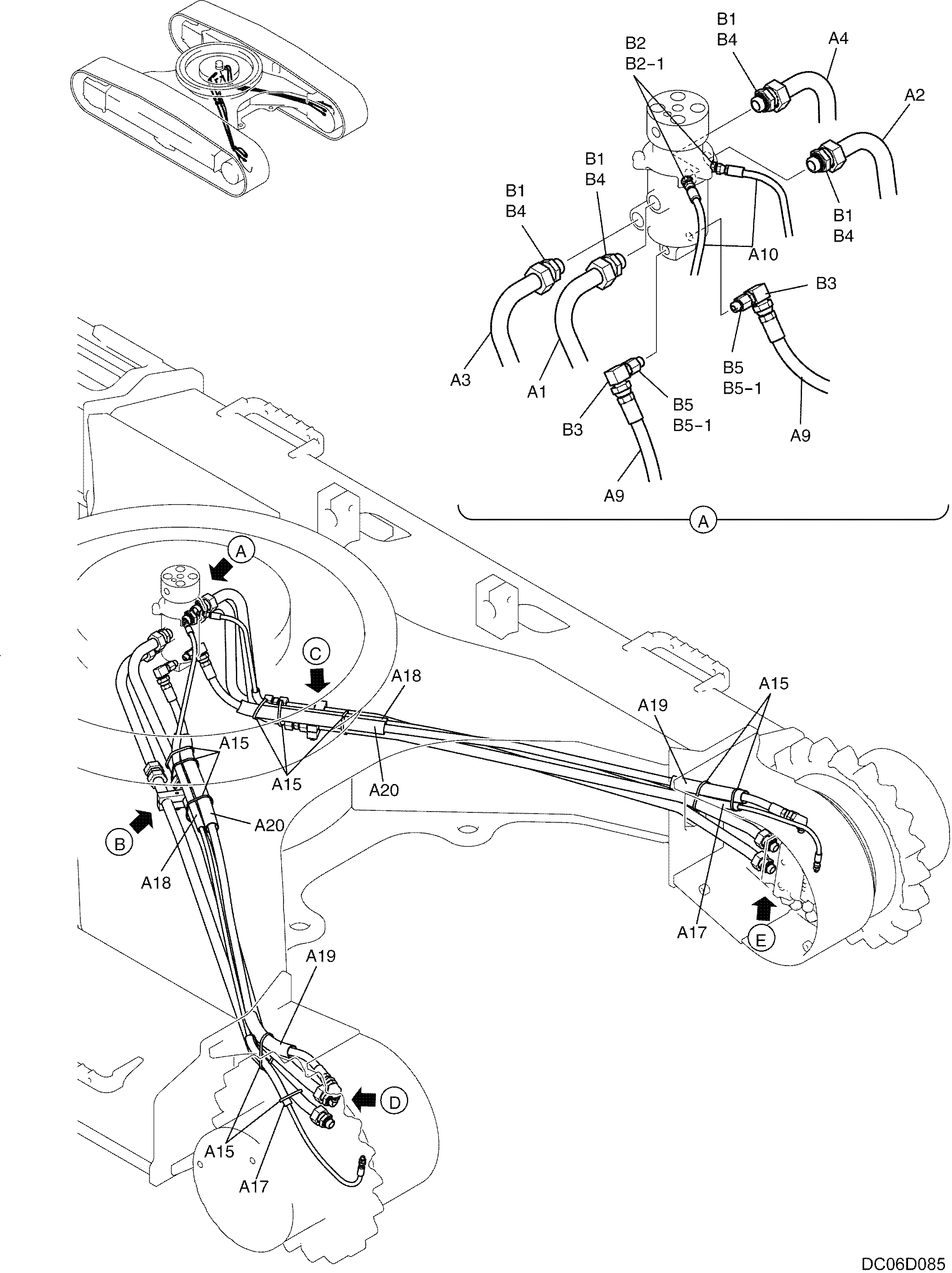 LOWER HYDRAULIC LINES LC02H00022F1 PAGE 1 OF 2 — kobelco parts diagram