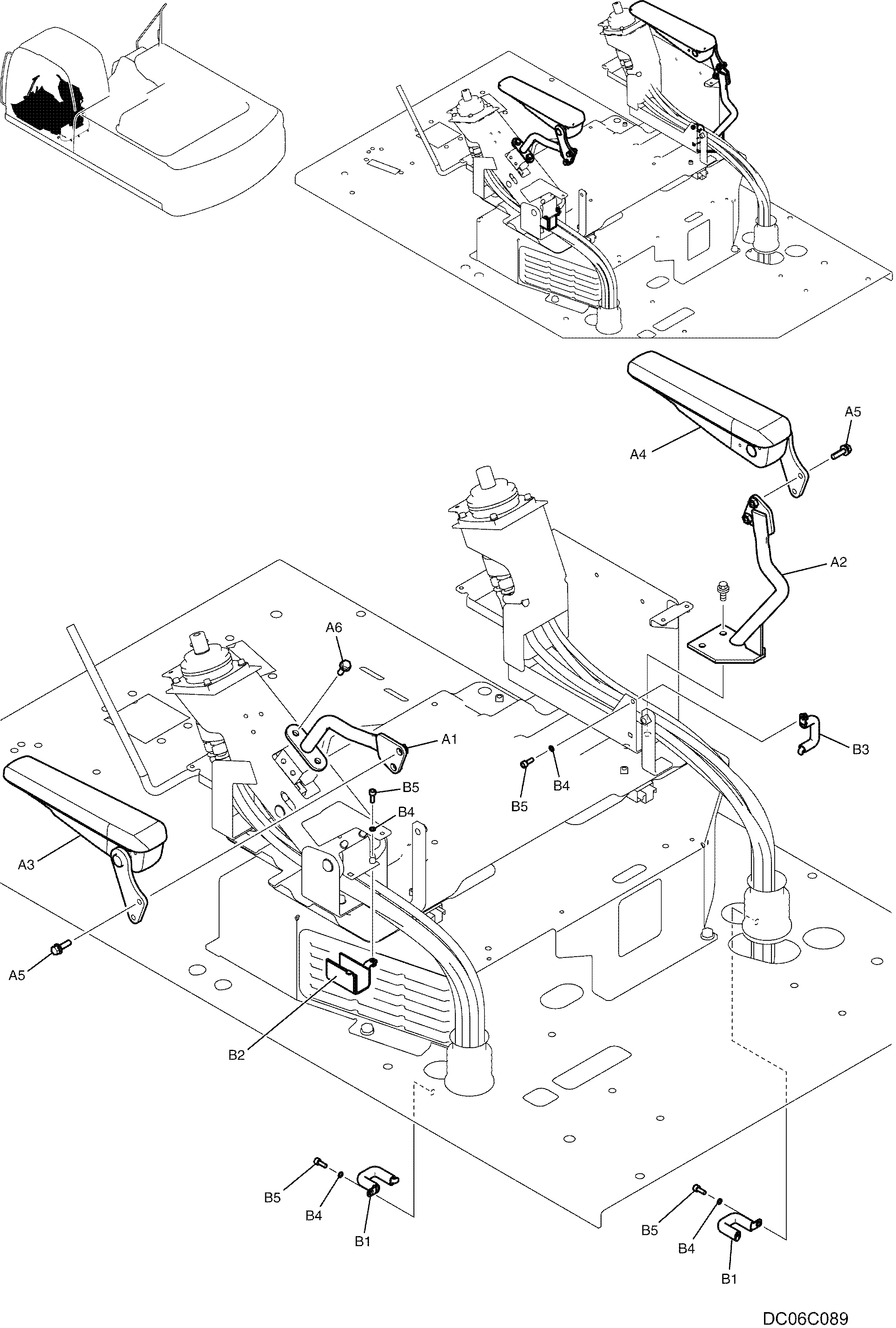 ARM REST YN25M01180F1 — kobelco parts diagram