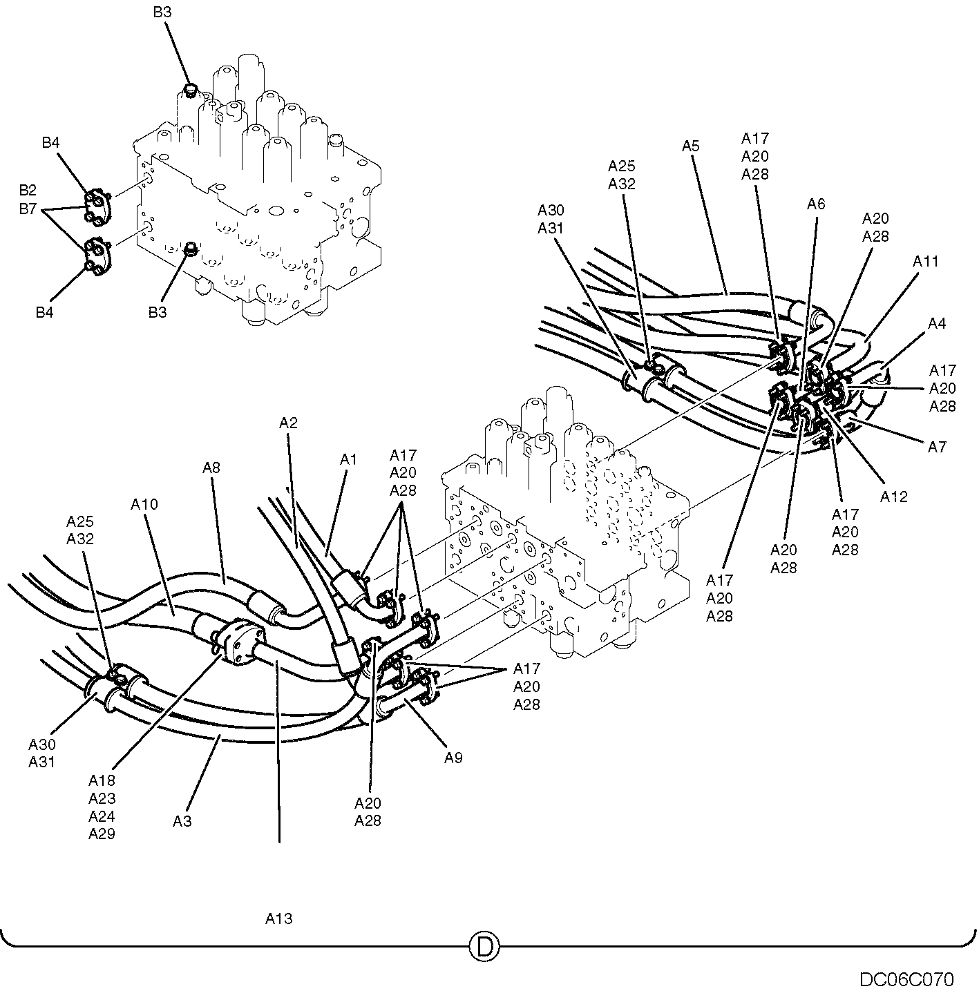UPPER HYDRAULIC LINES - MAIN LC03H00054F1 (PAGE 2 OF 2) — kobelco parts diagram