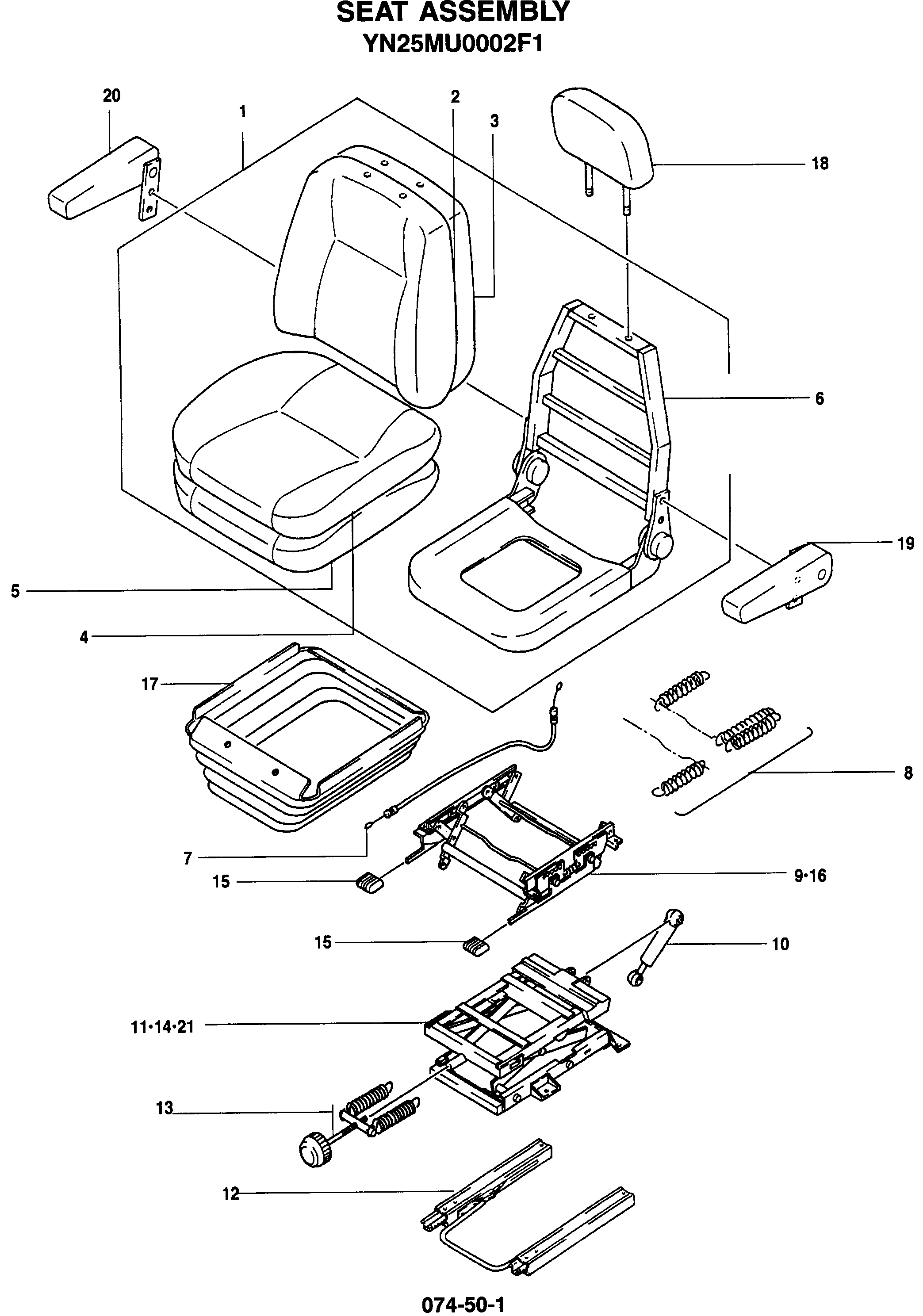SEAT ASSEMBLY — kobelco parts diagram