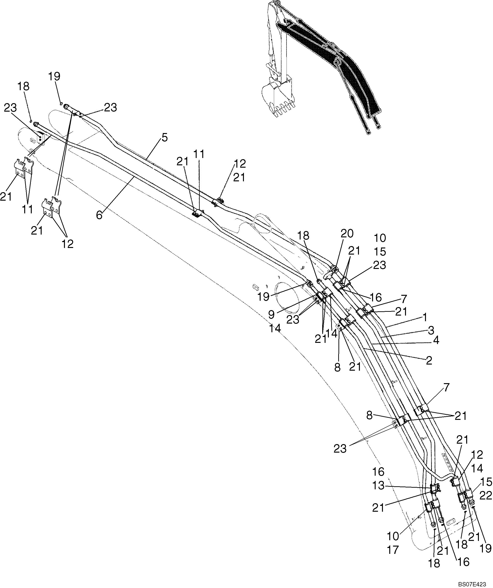 HYDRAULIC LINES, BOOM (BASE & STANDARD) (LB42H00055F1) — kobelco parts diagram