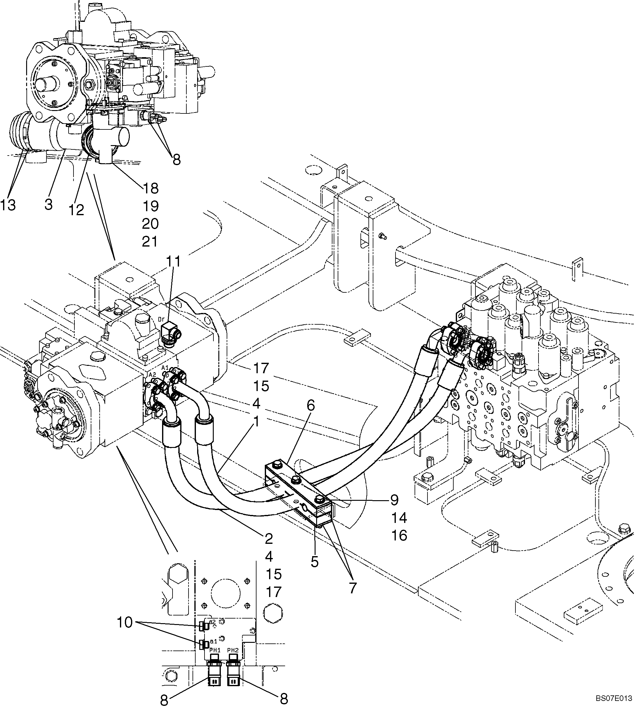 HYDRAULIC LINES, PUMP (LQ30H00046F1) — kobelco parts diagram
