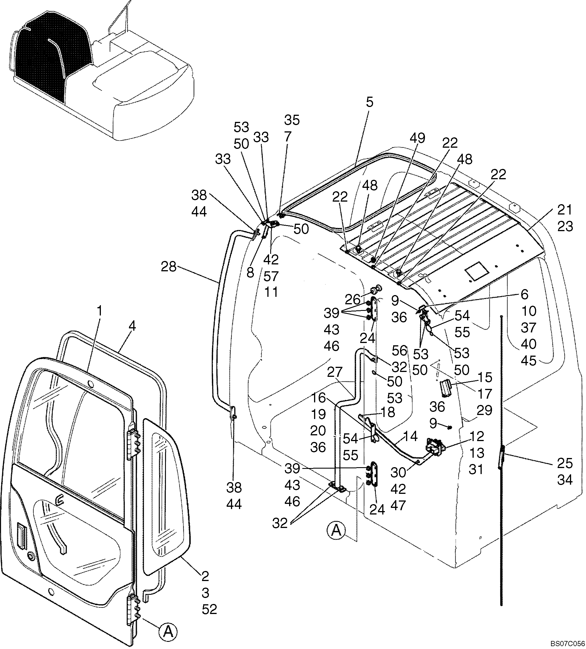 CAB ASSEMBLY (YN02C00156F1), PAGE 1 OF 3 — kobelco parts diagram