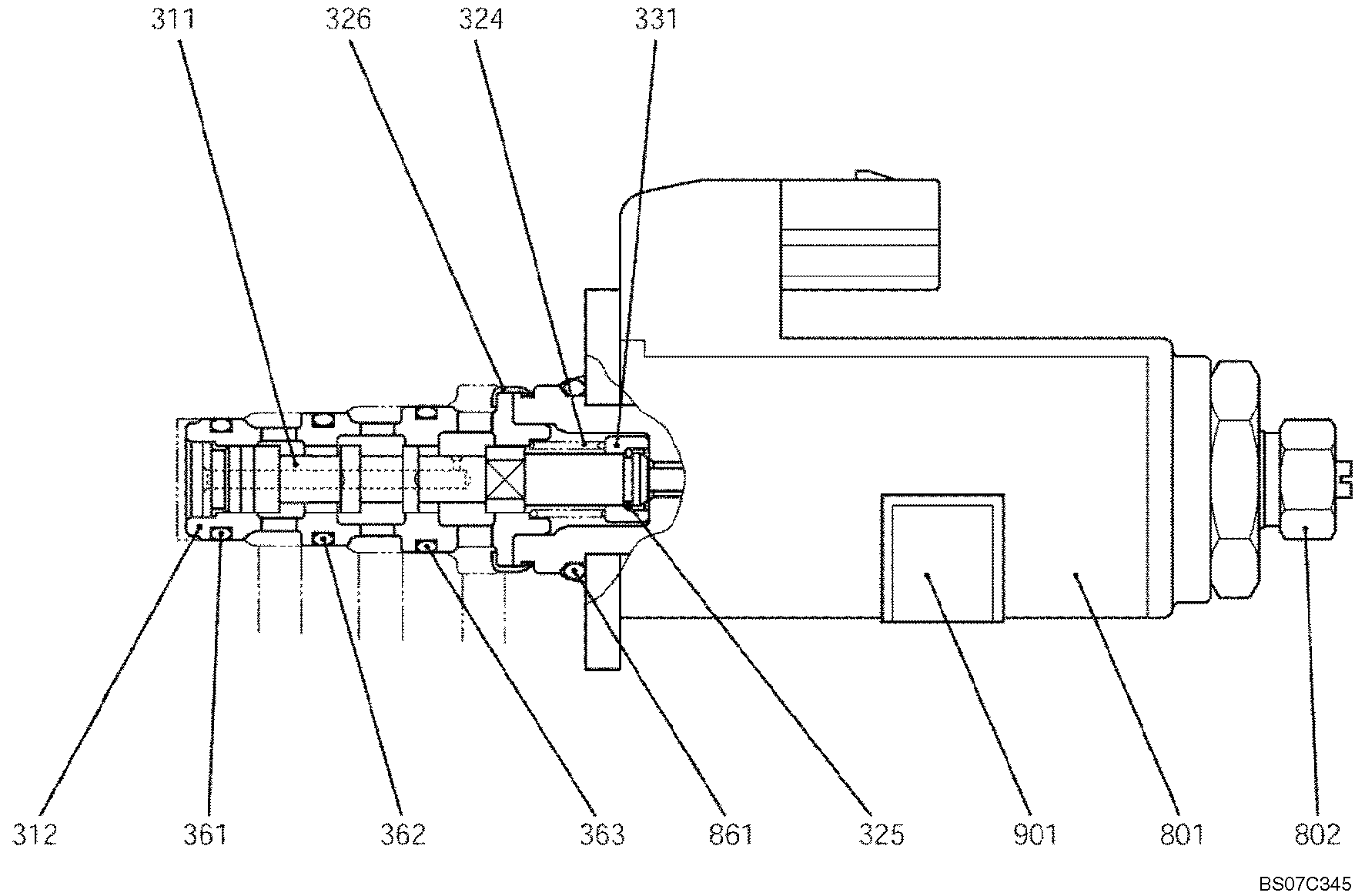 VALVE ASSEMBLY, SOLENOID (YN35V00049F1) — kobelco parts diagram