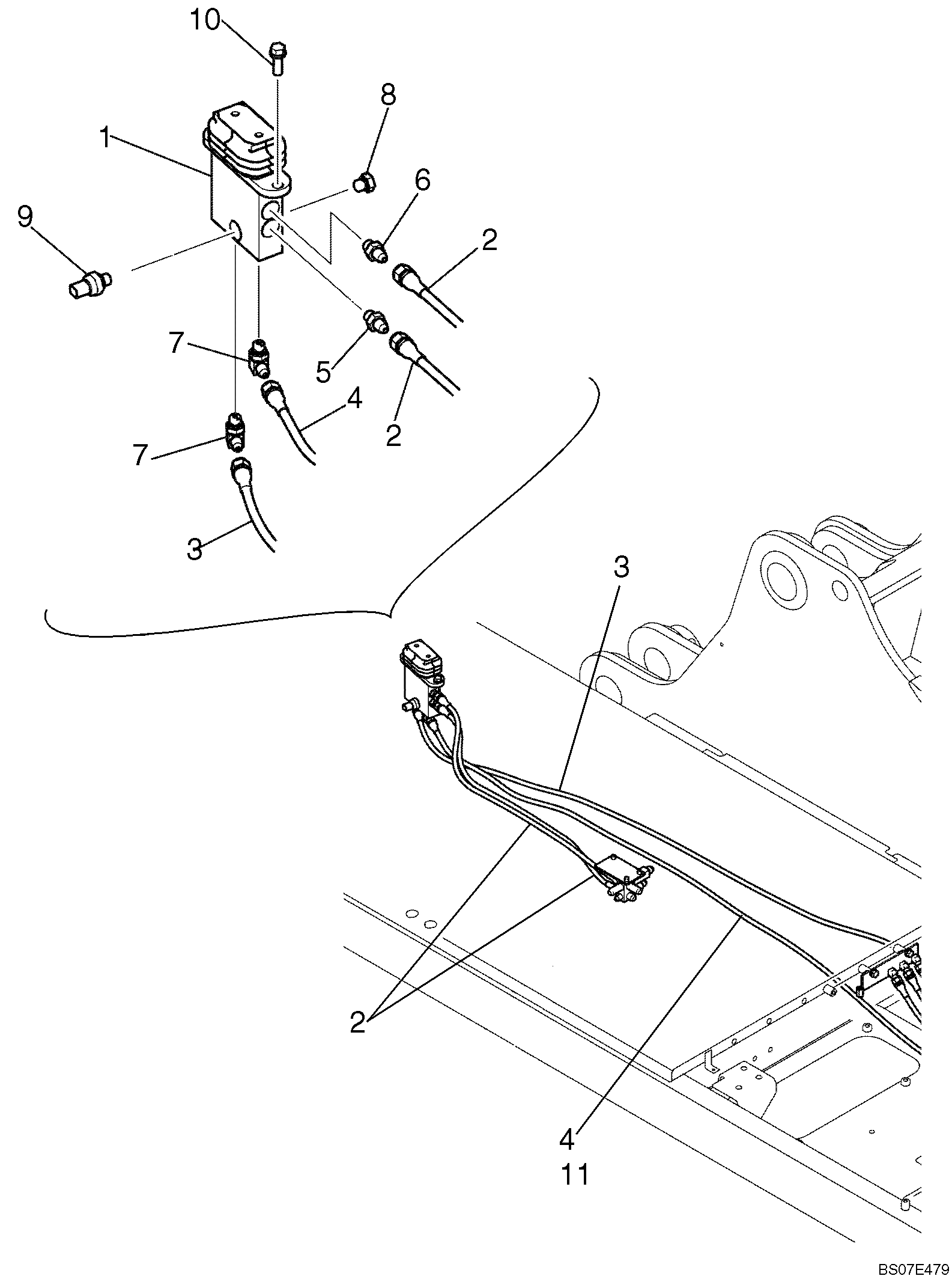 CONTROL LINES, REMOTE (2 WAY - FOOT) (LQ68H00037F1) — kobelco parts diagram