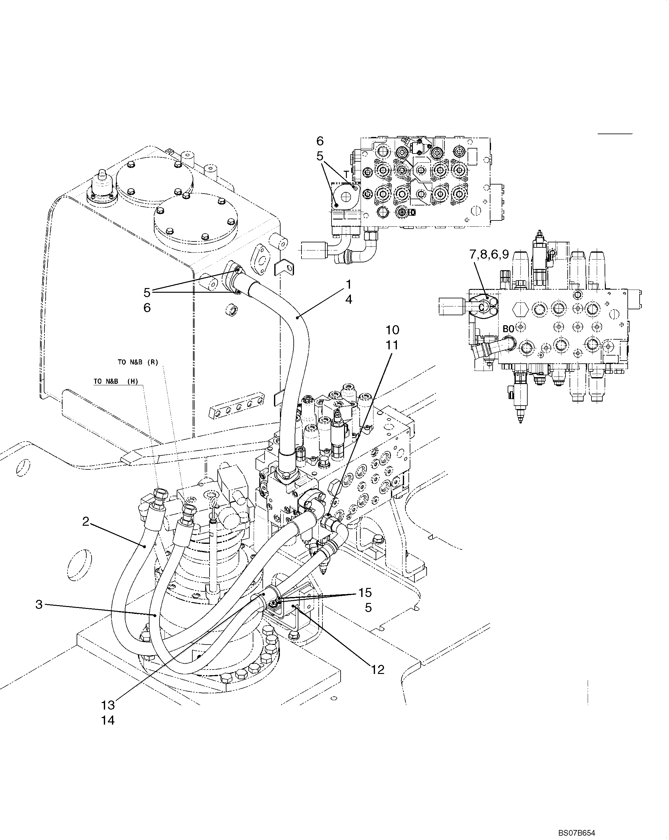 HYDRAULIC LINES UPPER (2 WAY) (LB03H00021F1) — kobelco parts diagram