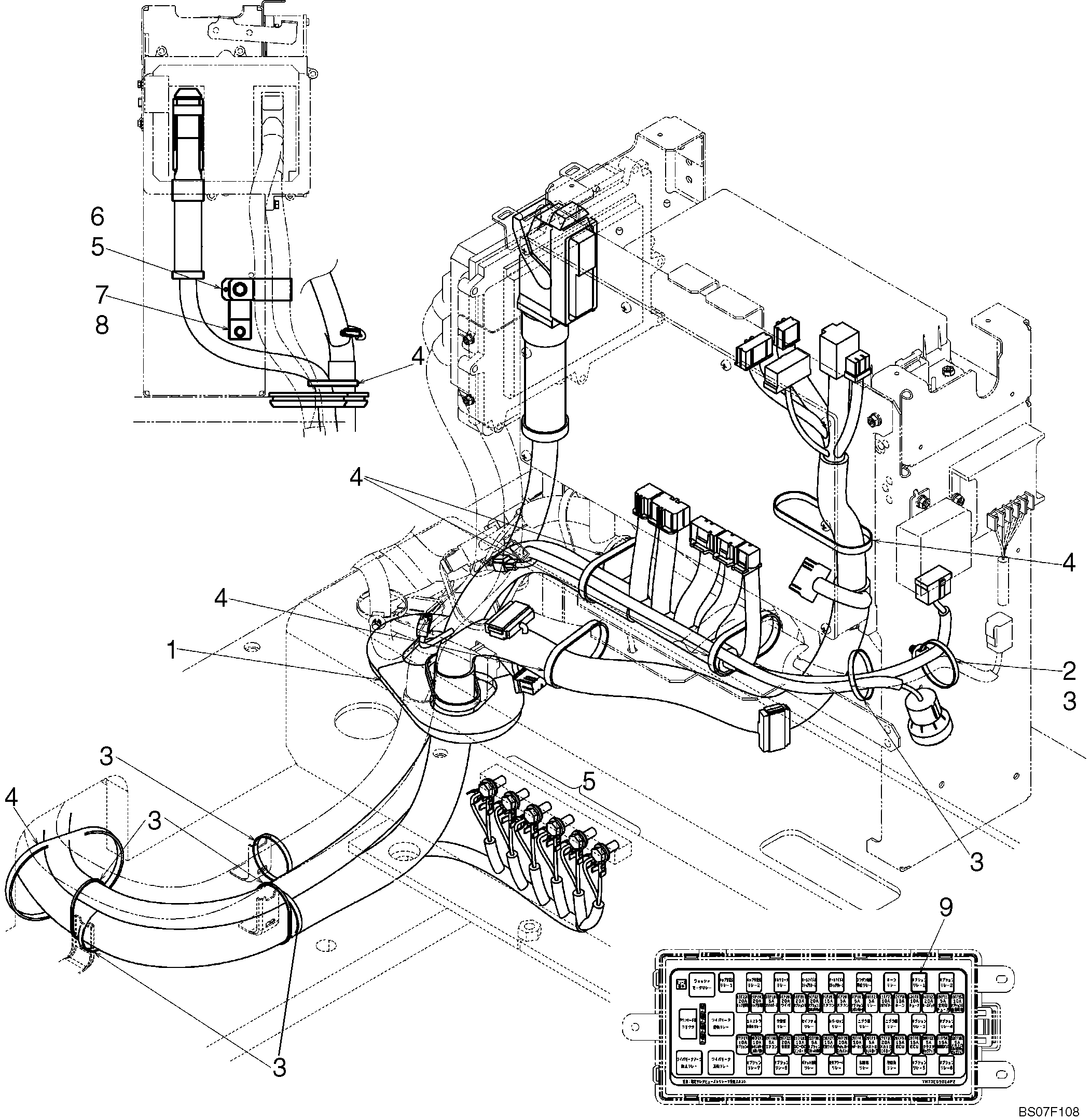 HARNESS ASSEMBLY, UPPER (CONTROLLER) (LQ13E00067F1), PAGE 9 OF 12 — kobelco parts diagram