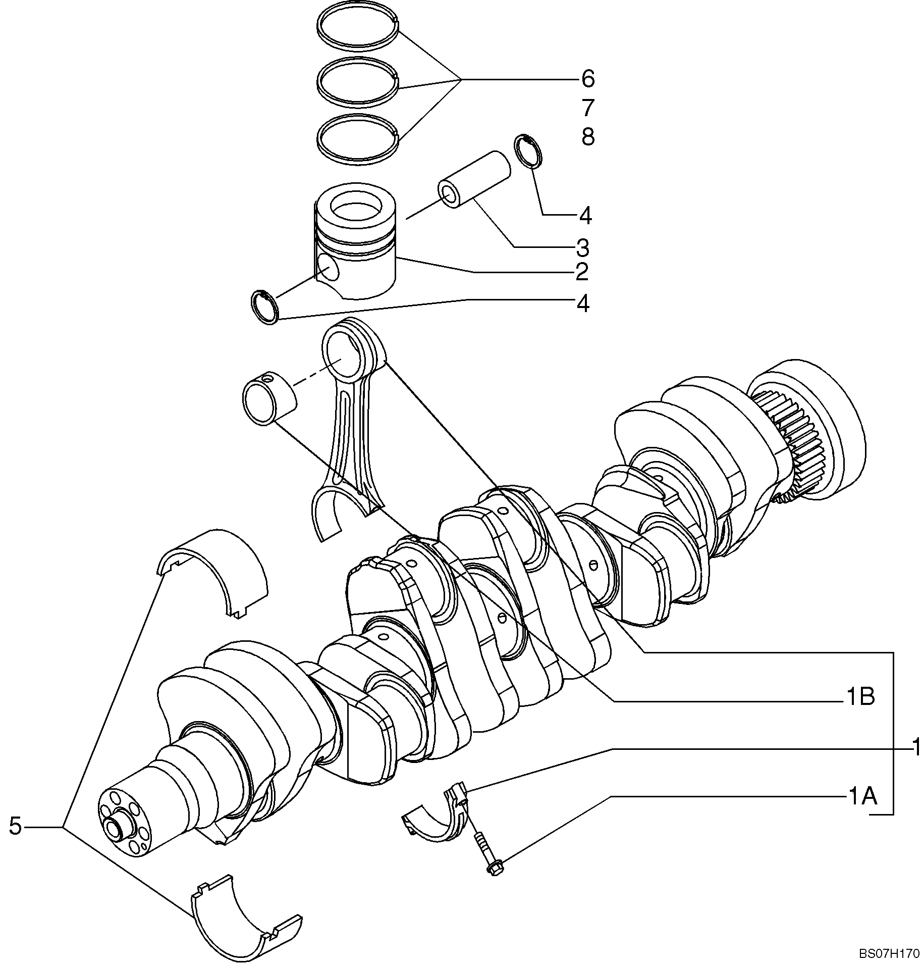 PISTON - ENGINE (101670510008) — kobelco parts diagram