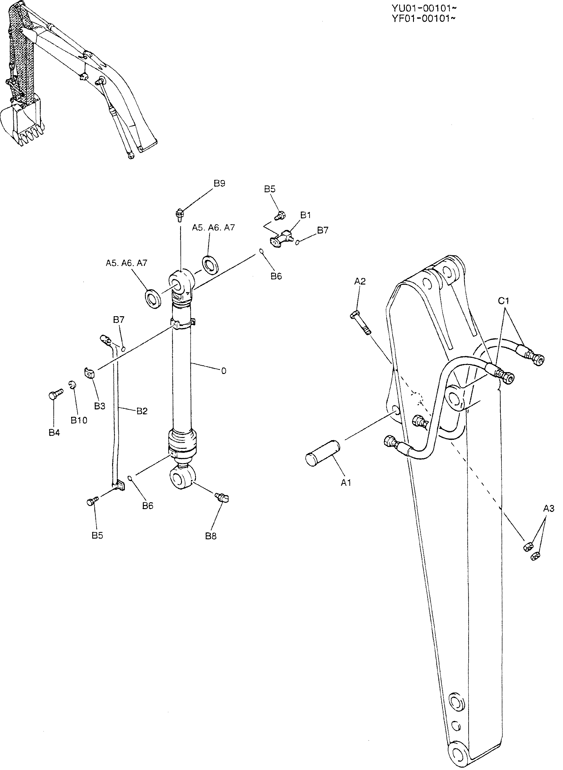 HYD LINES, ARM 2.94M (9FT 8IN) — kobelco parts diagram