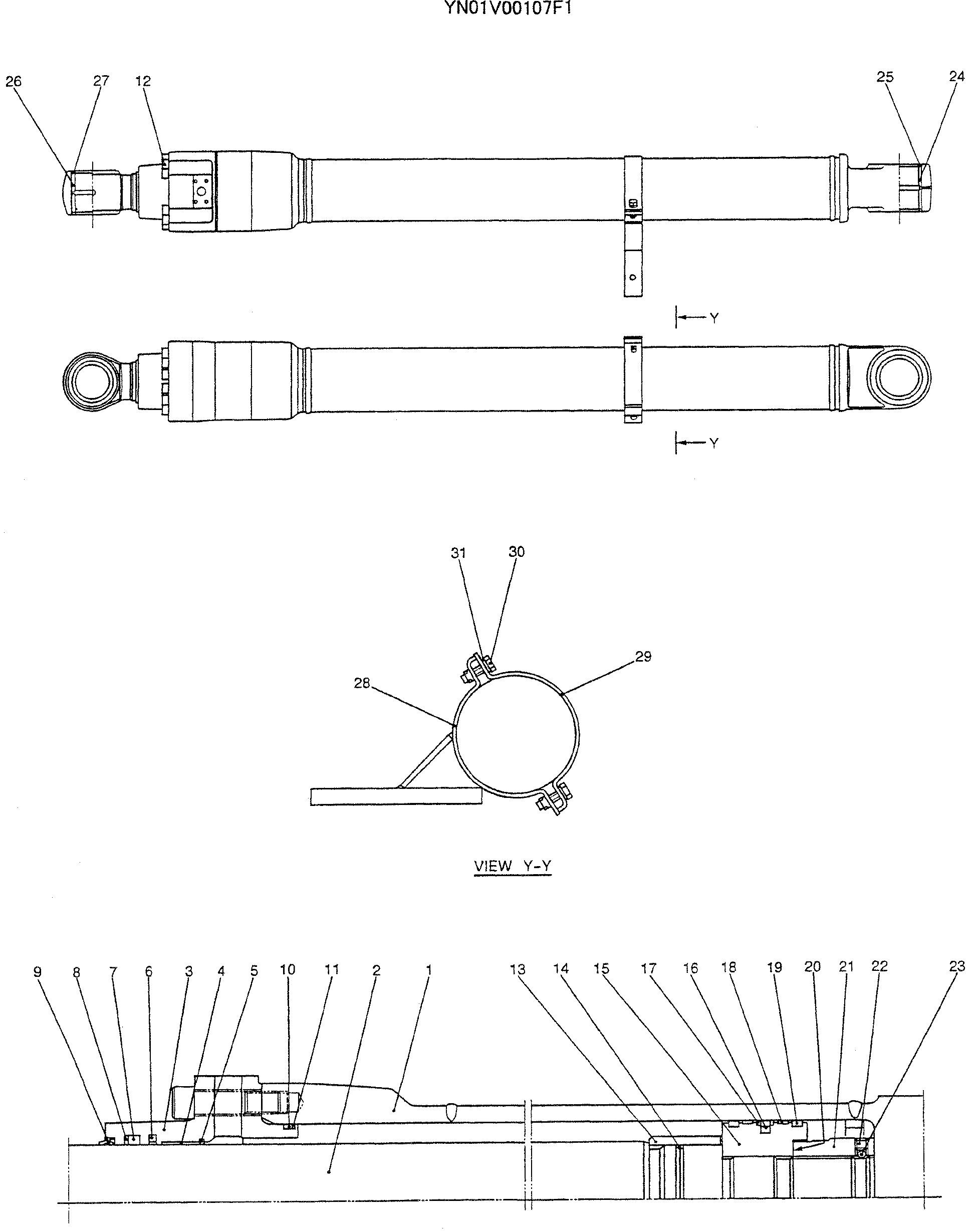 CYLINDER ASSY, BOOM (R.H) — kobelco parts diagram