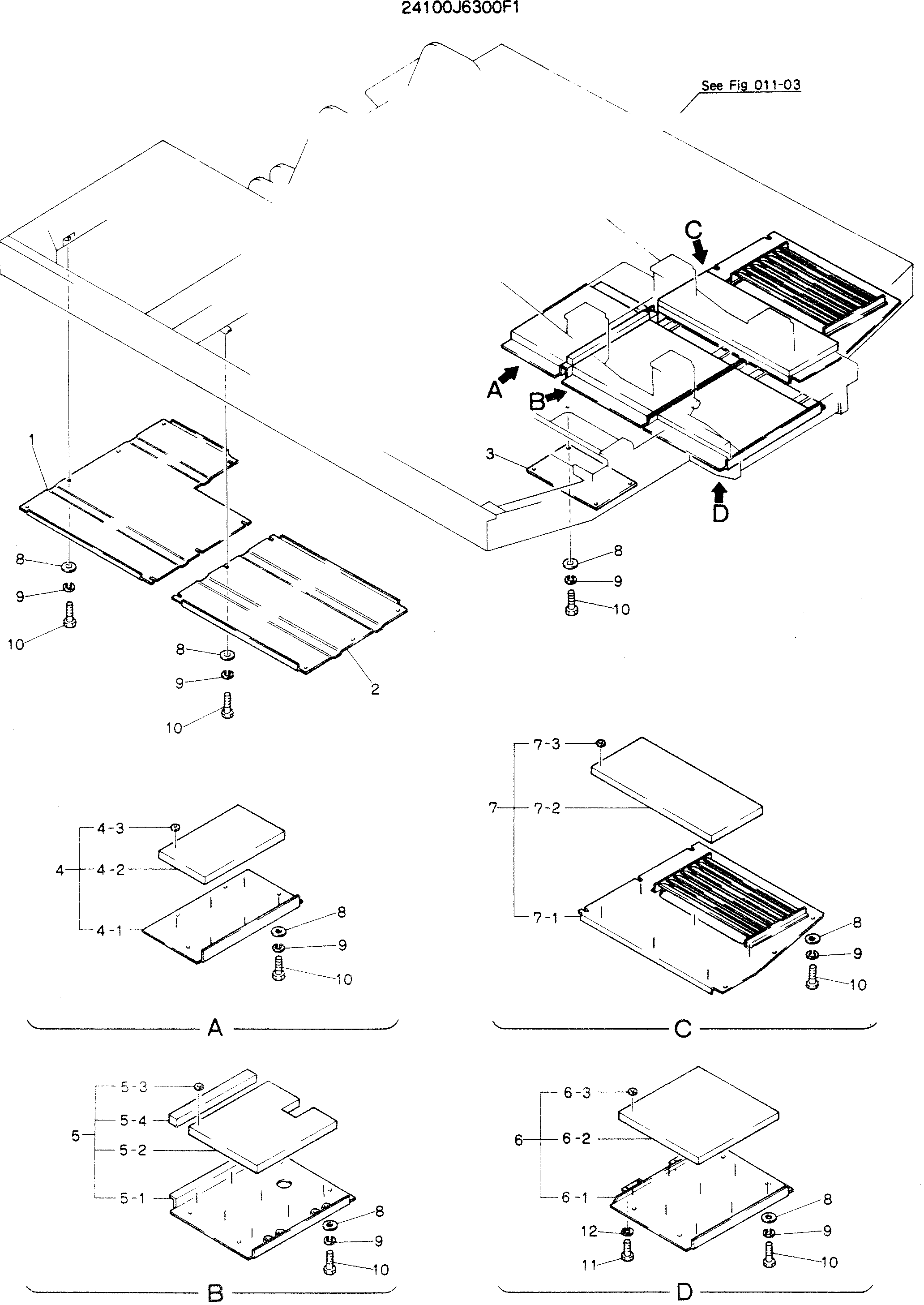 COVER ASSY, UNDER, P/N 24100J6300F1 — kobelco parts diagram