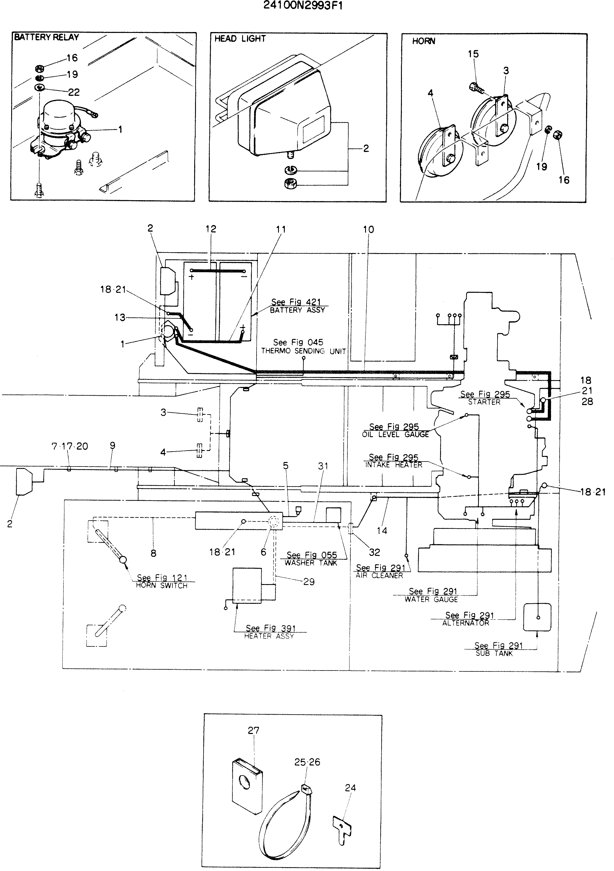 WIRING ASSY, ELEC, P/N 24100N2993F1 — kobelco parts diagram