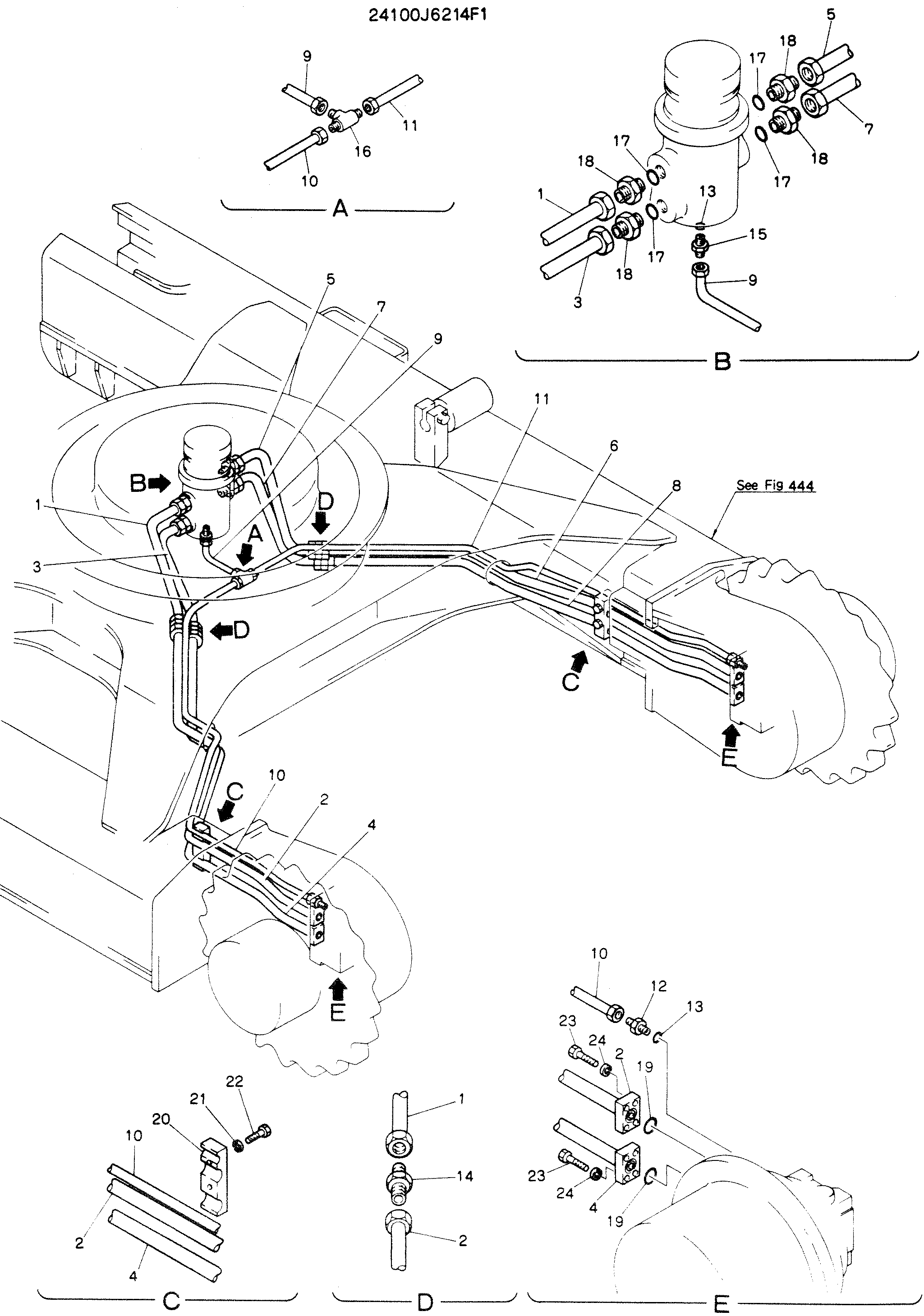 HYDR LINES, LOW (FOR LONG CRAWLER) — kobelco parts diagram