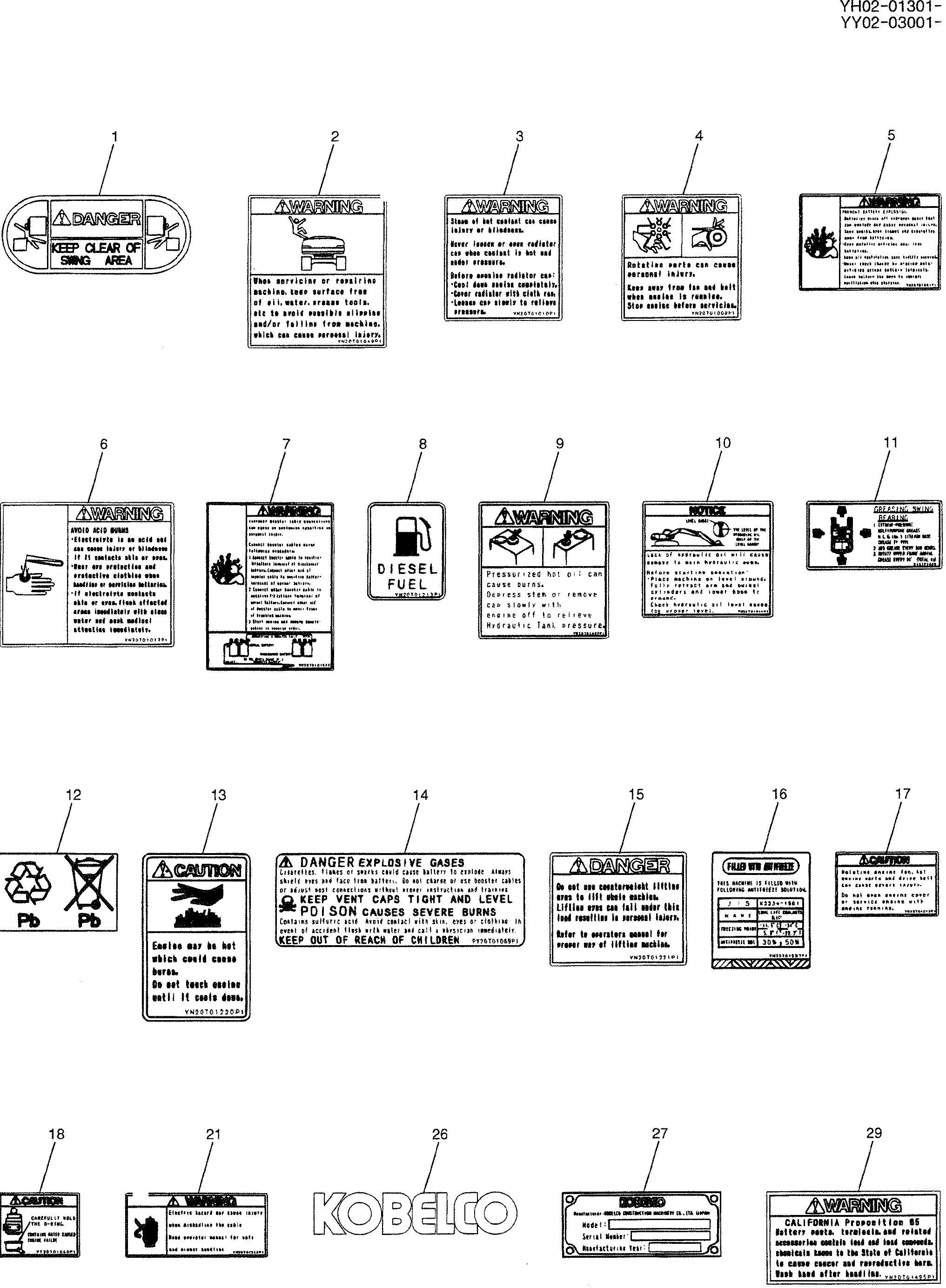NAME PLATE INSTAL — kobelco parts diagram