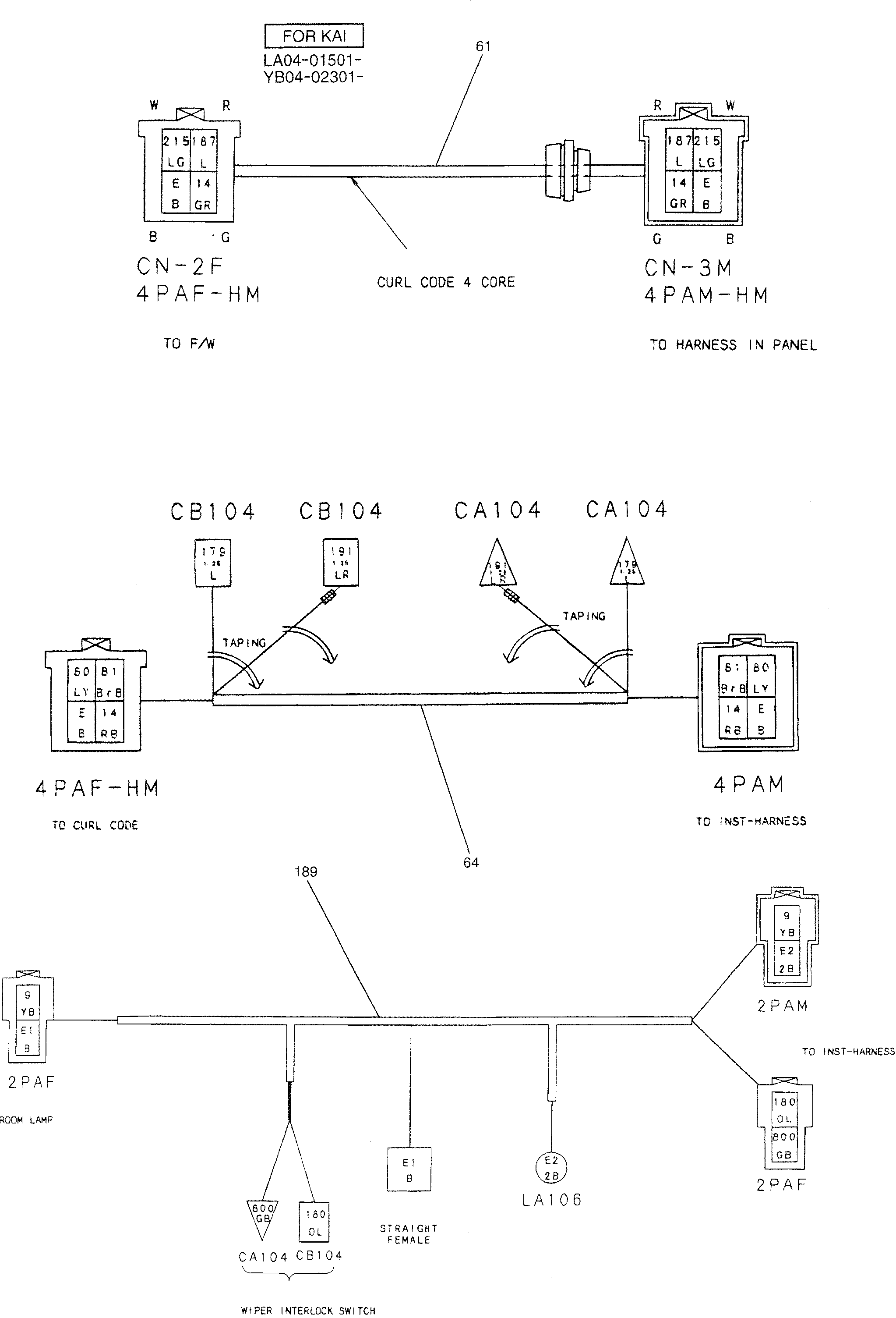 CAB ASSY, P/N YN02C00076F9 — kobelco parts diagram