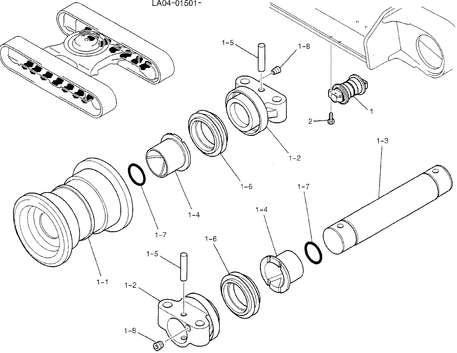 TRACK ROLLER ASSY (FOR LONG CRAWLER) — kobelco parts diagram