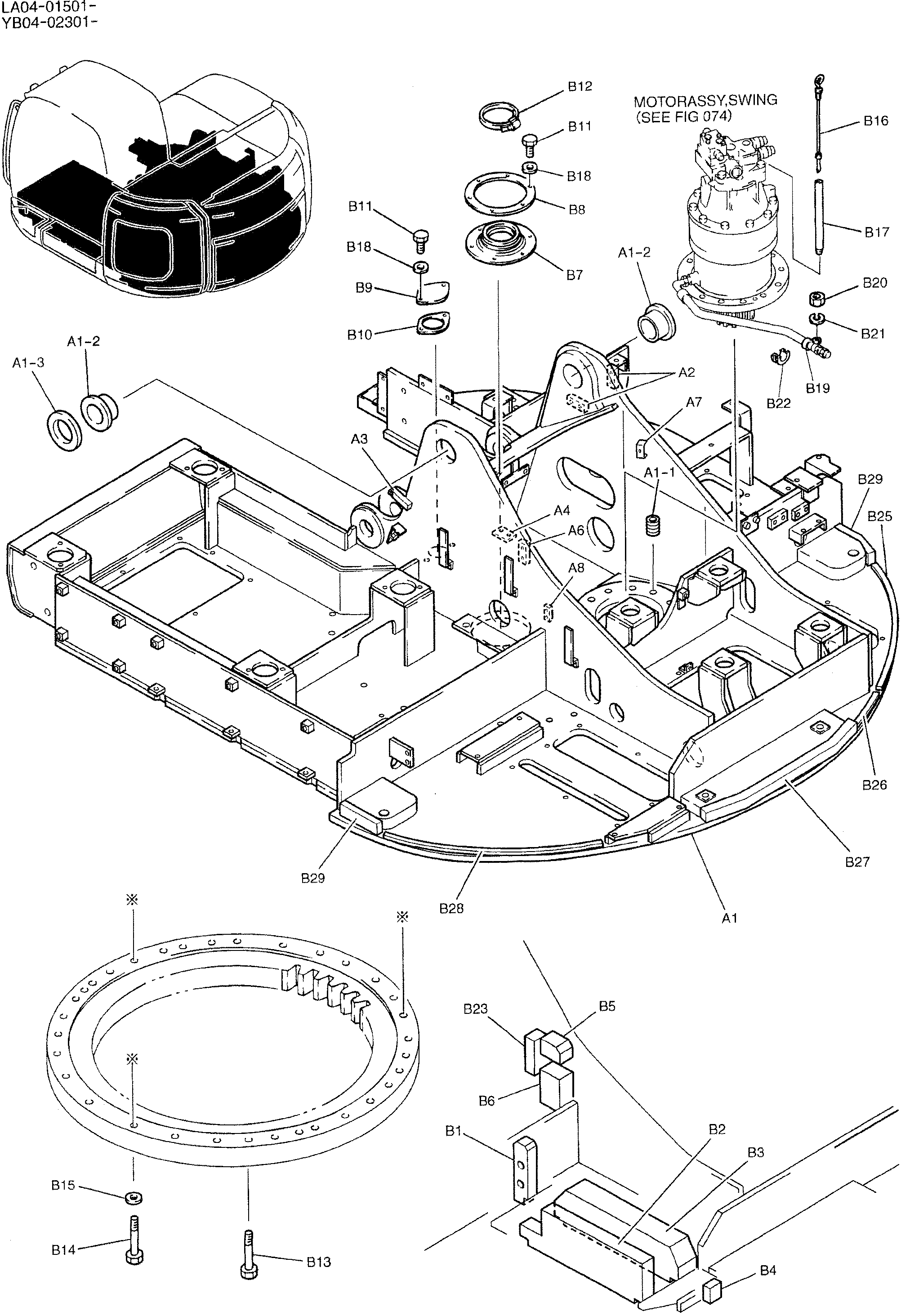 FRAME ASSY, UPP — kobelco parts diagram